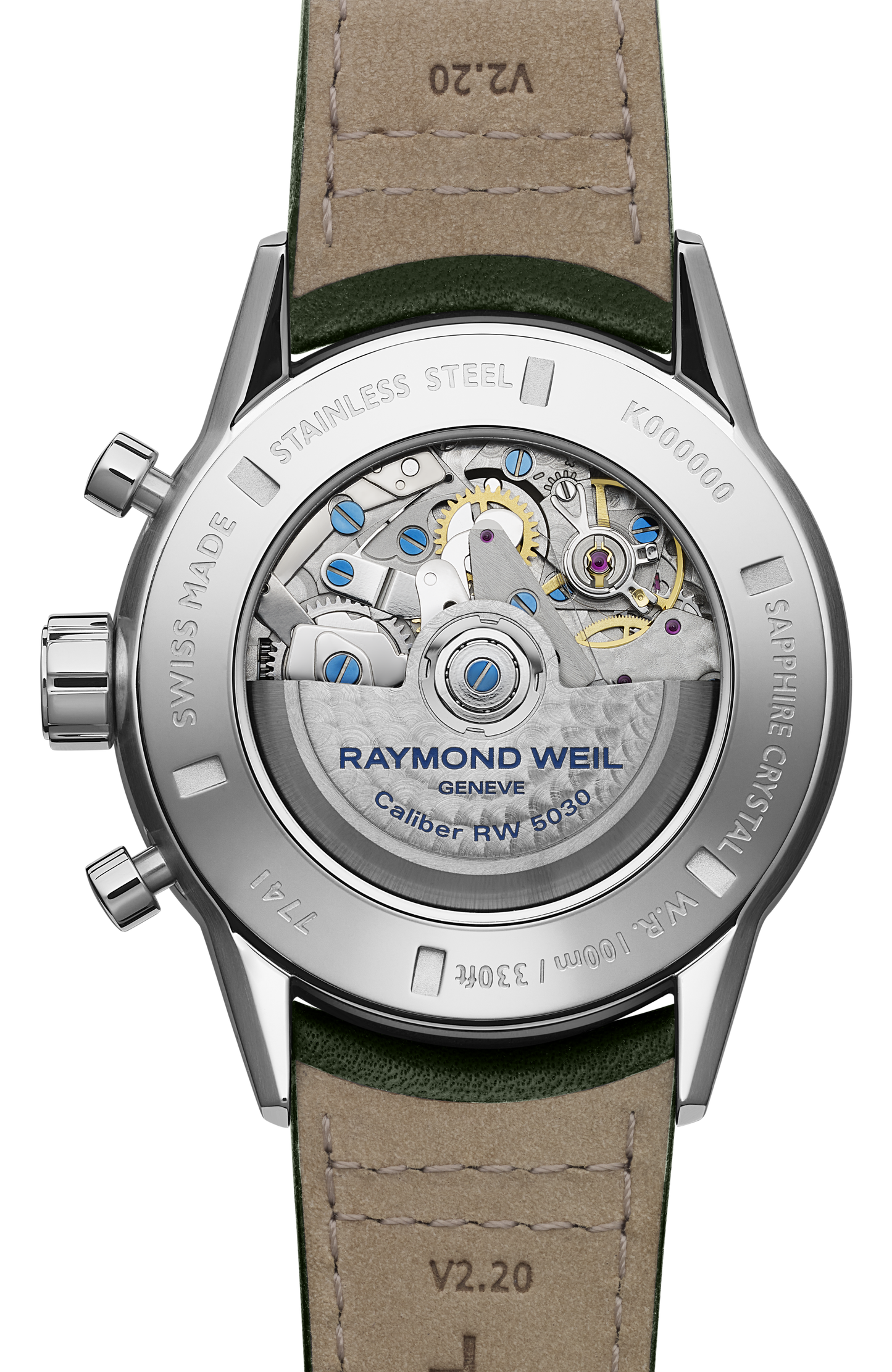 Freelancer Men's Automatic Chronograph Green Leather Watch, 43 mm