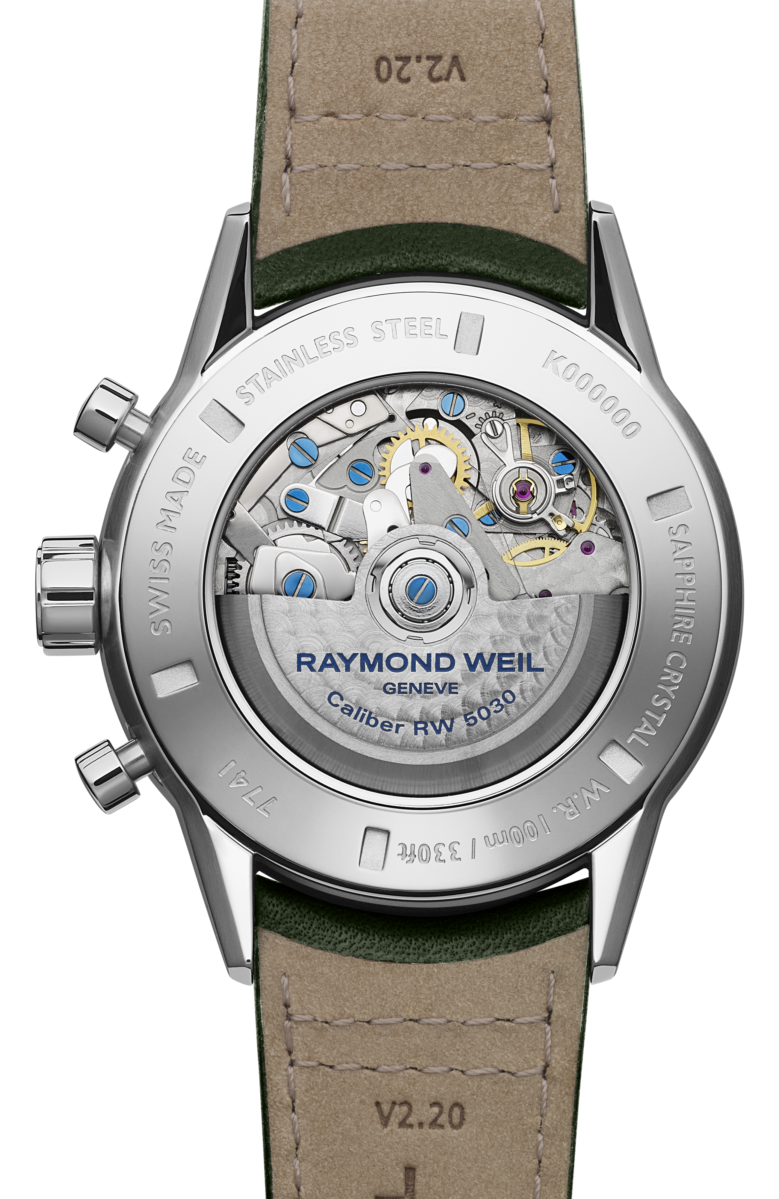 Freelancer Men's Automatic Chronograph Green Leather Watch, 43 mm