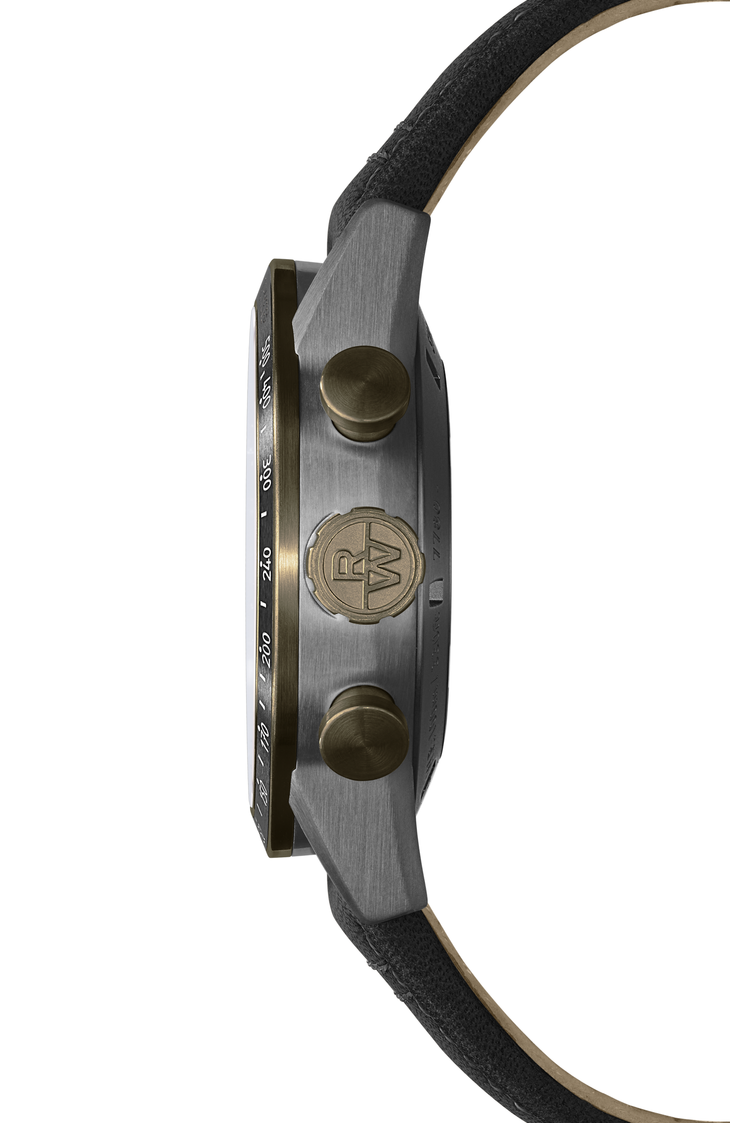 Freelancer Men's Automatic Chronograph Bi-compax Bronze and Titanium Leather Watch, 43 mm