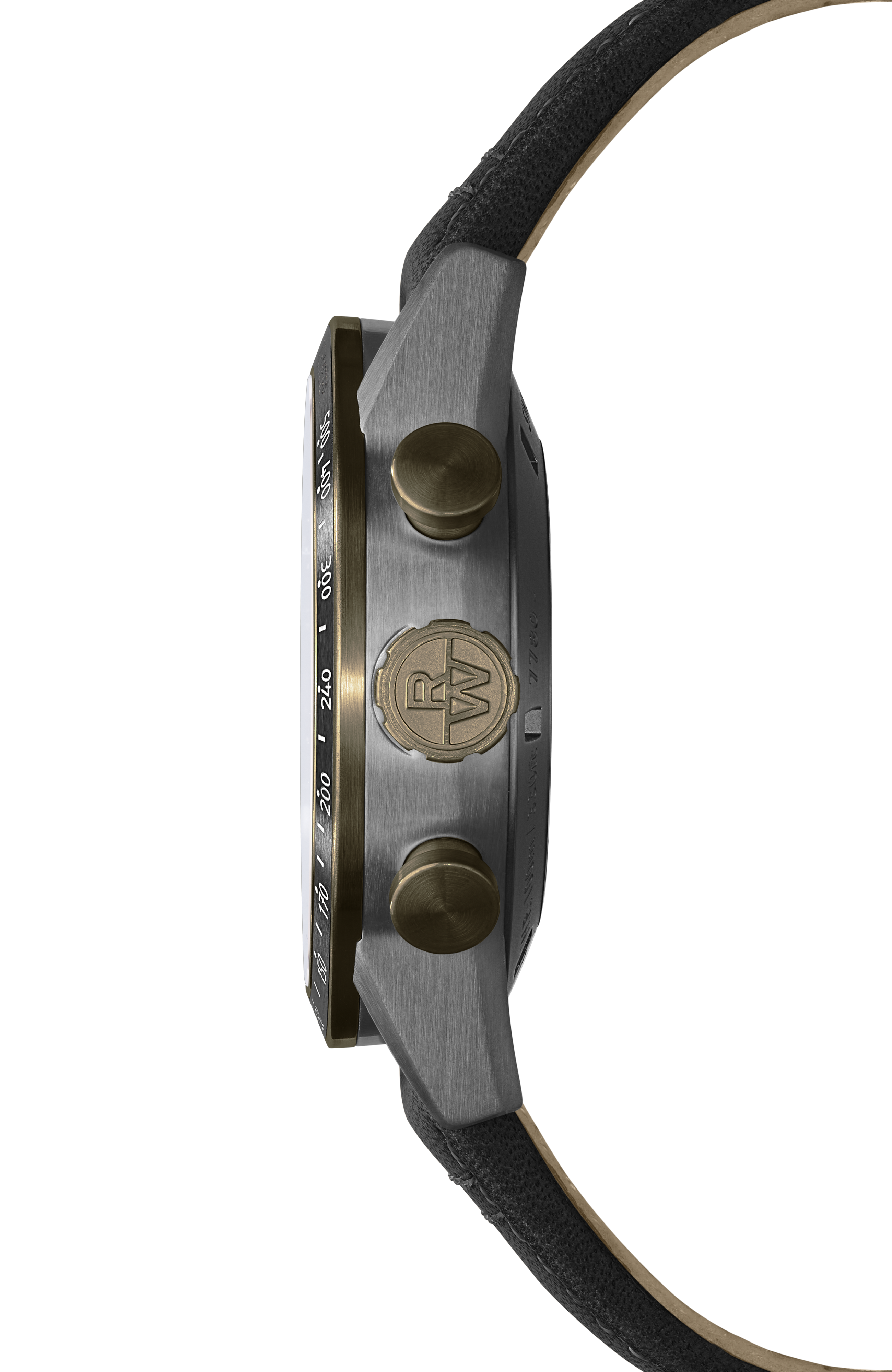 Freelancer Men's Automatic Chronograph Bi-compax Bronze and Titanium Leather Watch, 43 mm