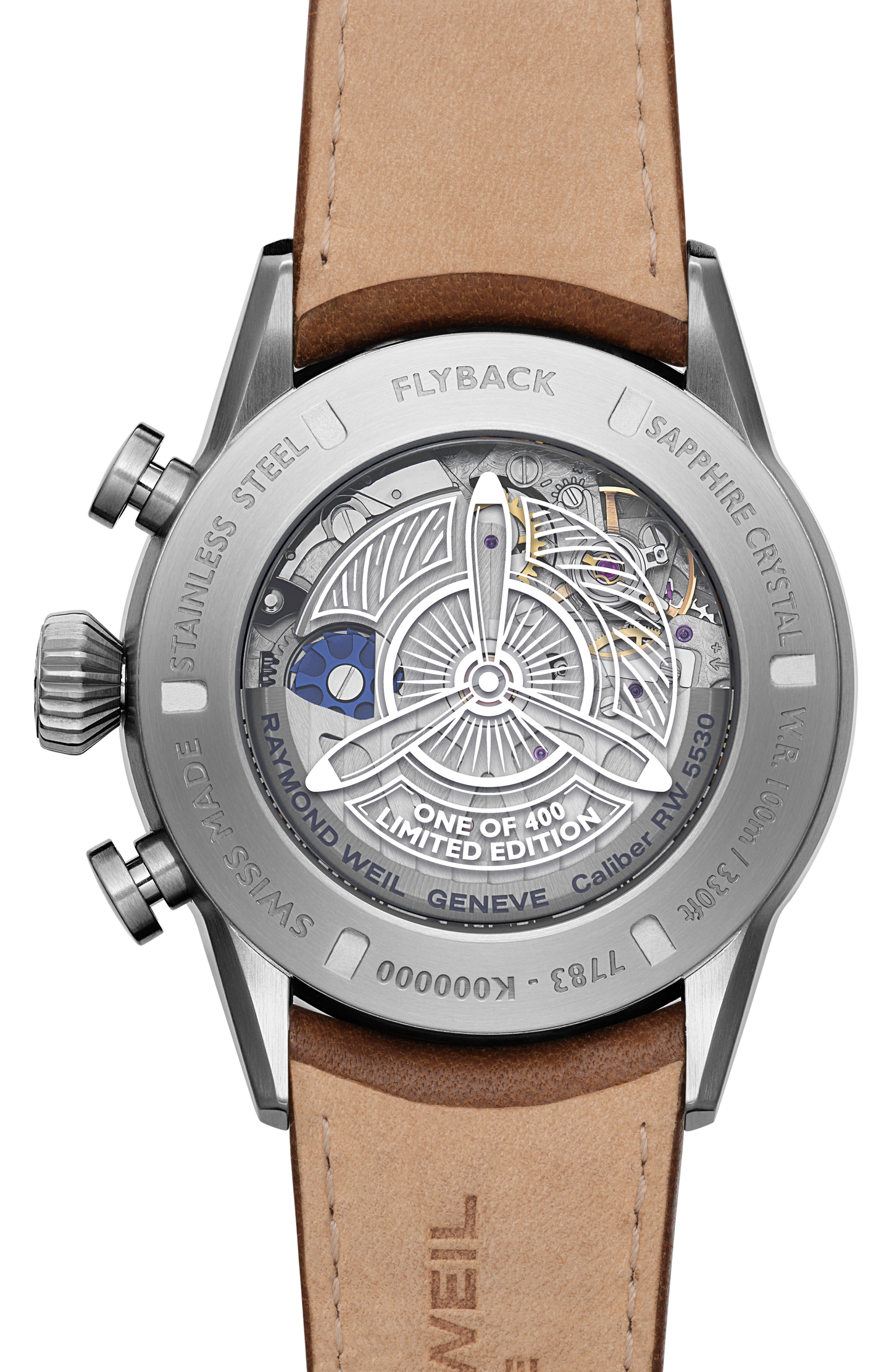 Freelancer Men's Pilot Flyback Chronograph Leather Automatic Watch, 42 mm