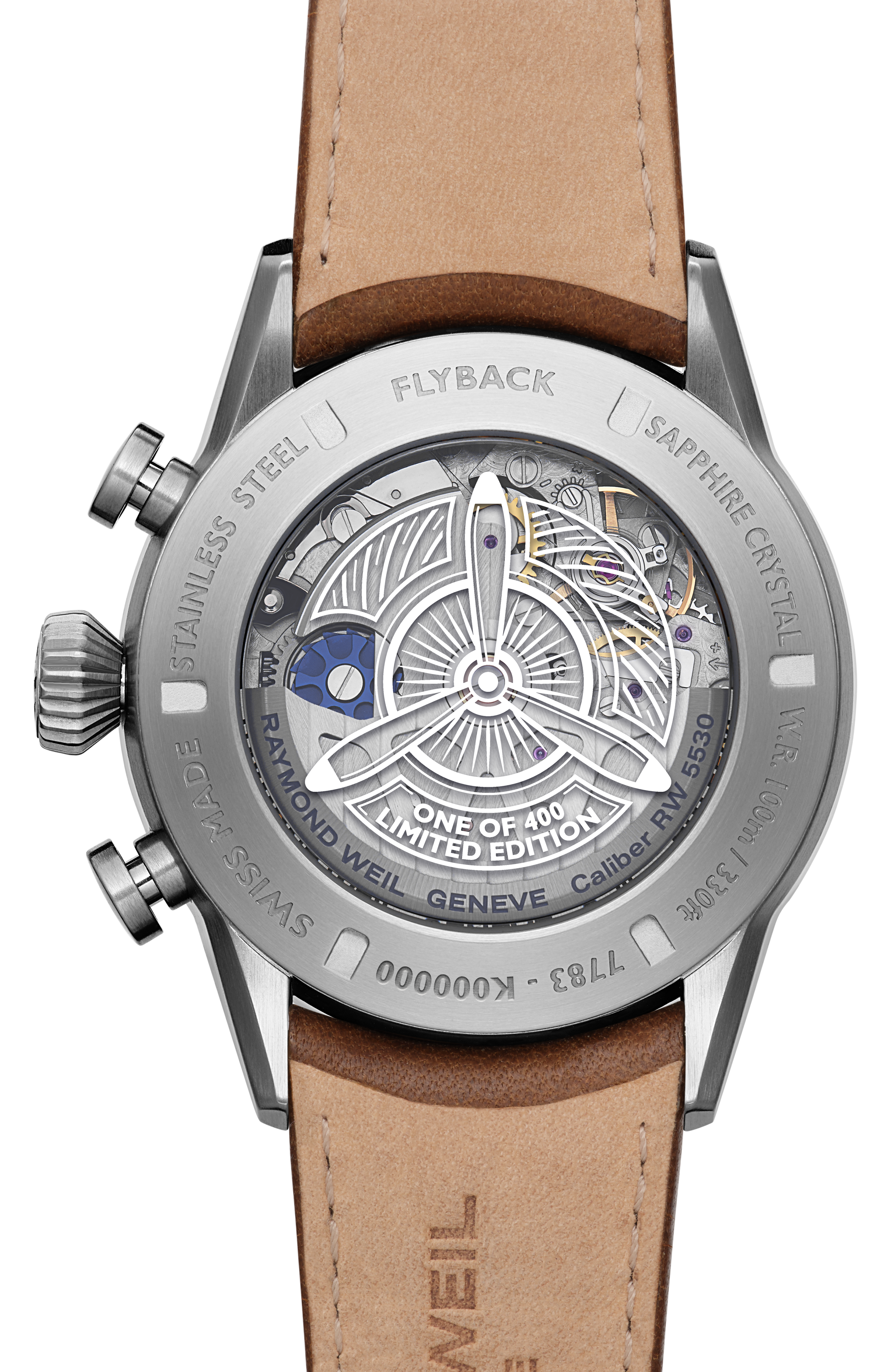 Freelancer Men's Pilot Flyback Chronograph Leather Automatic Watch, 42 mm