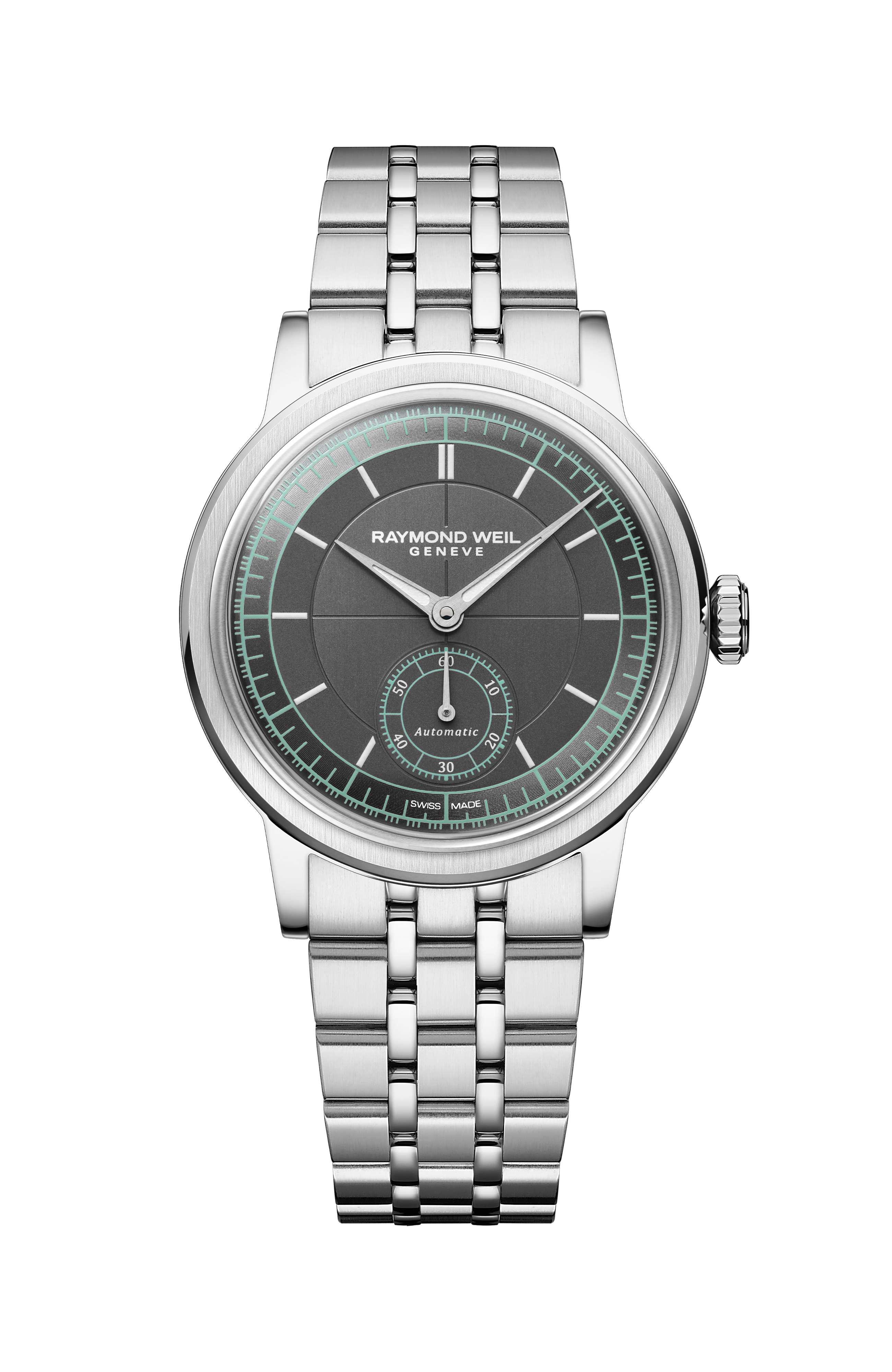 Millesime Automatic Small Seconds Menthol Minute Track Bracelet Watch, 35mm