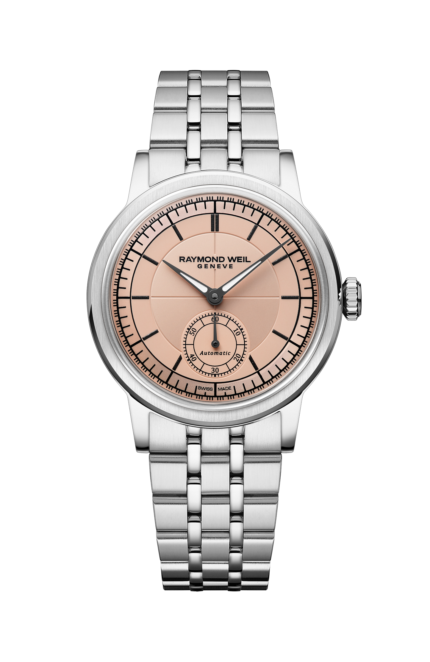 Millesime Automatic Small Seconds Salmon Dial Bracelet Watch, 35mm