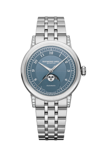 Millesime Automatic Moon Phase Denim Blue Dial Watch, 35 mm