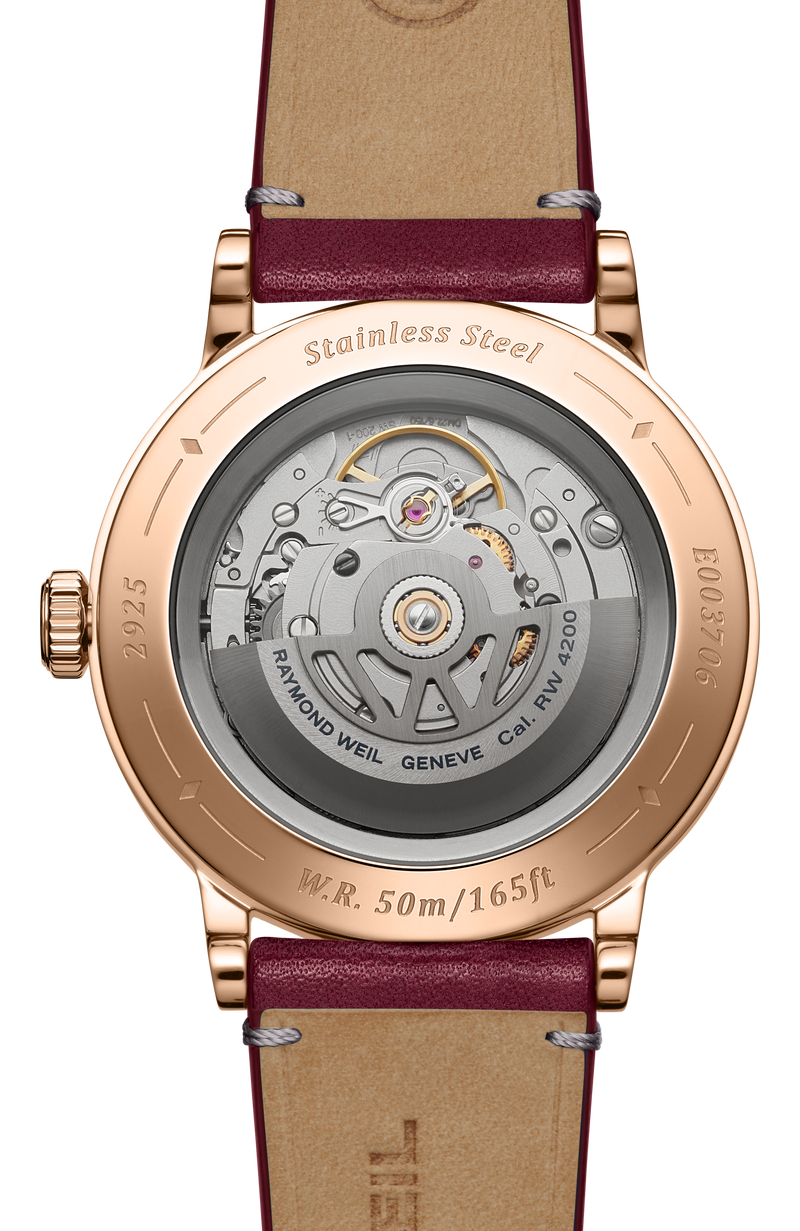 Millesime Automatic Central Seconds Red Grape Dial Watch, 39 mm