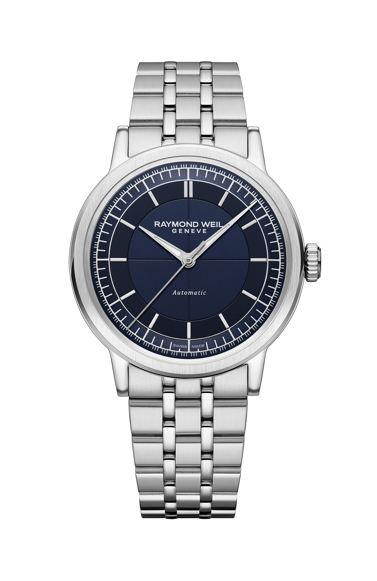 Millesime Men's Automatic Blue Sector Dial Bracelet Watch, 39mm