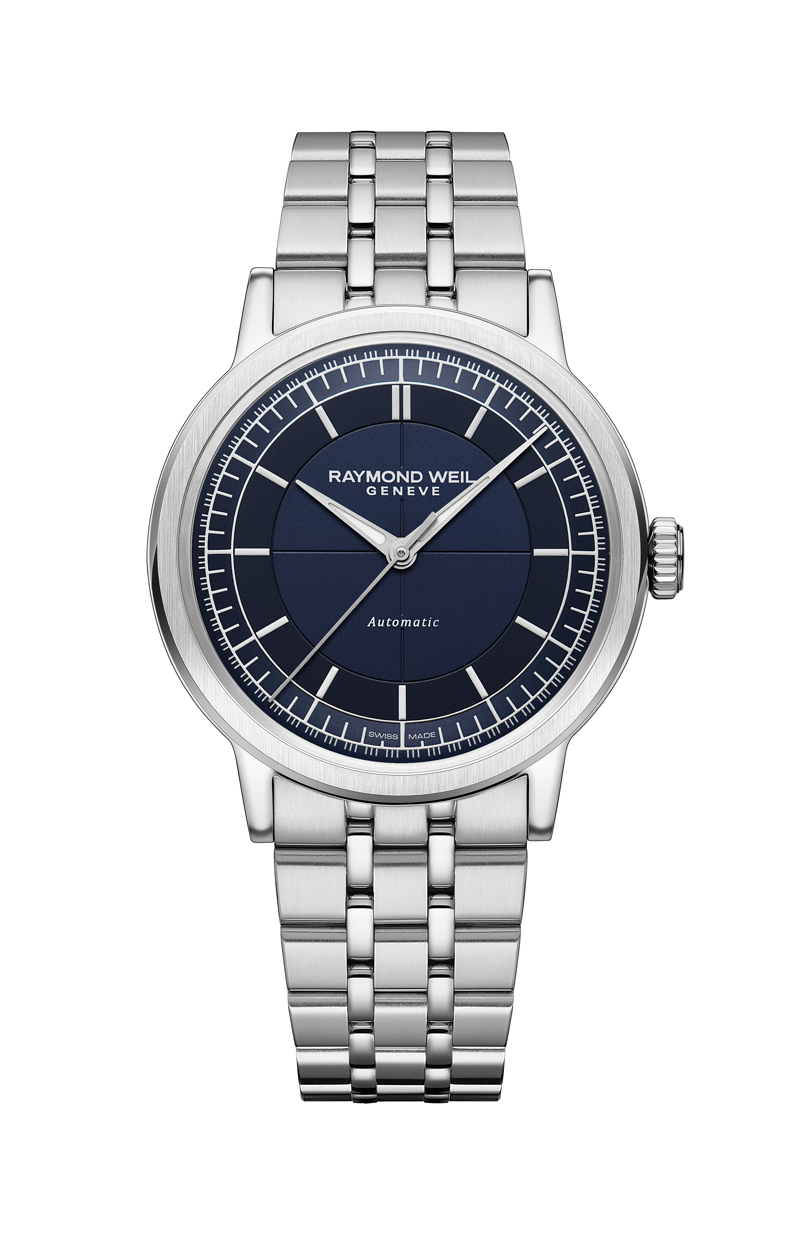 Millesime Men's Automatic Blue Sector Dial Bracelet Watch, 39mm
