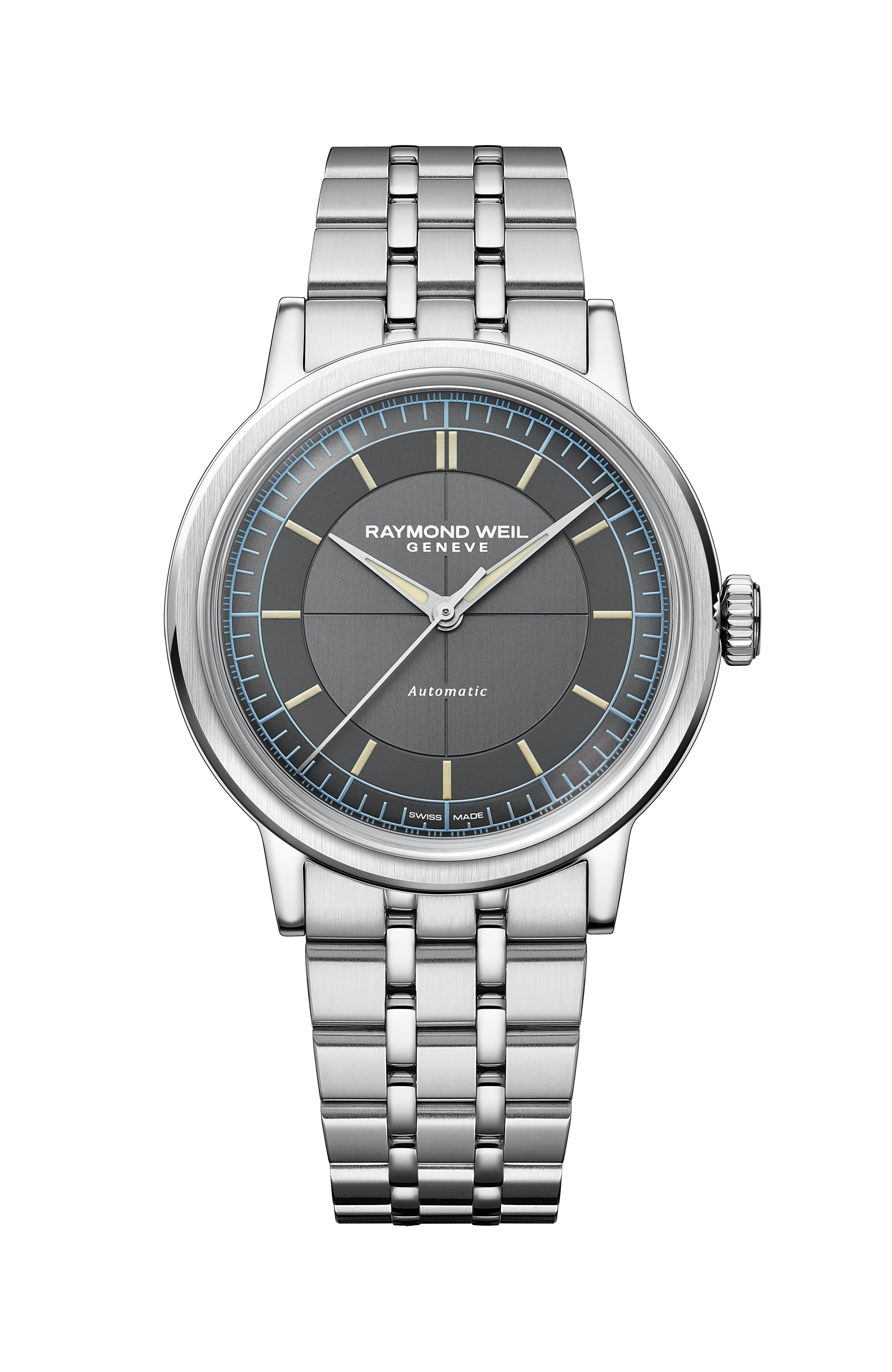 Millesime Automatic Central Seconds Anthracite Sector Dial Watch, 39 mm