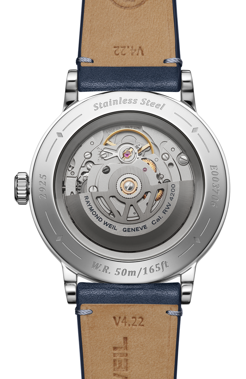 Millesime Men's Automatic Blue Leather Strap Watch, 39 mm
