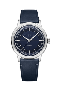 Millesime Men's Automatic Blue Leather Strap Watch, 39 mm