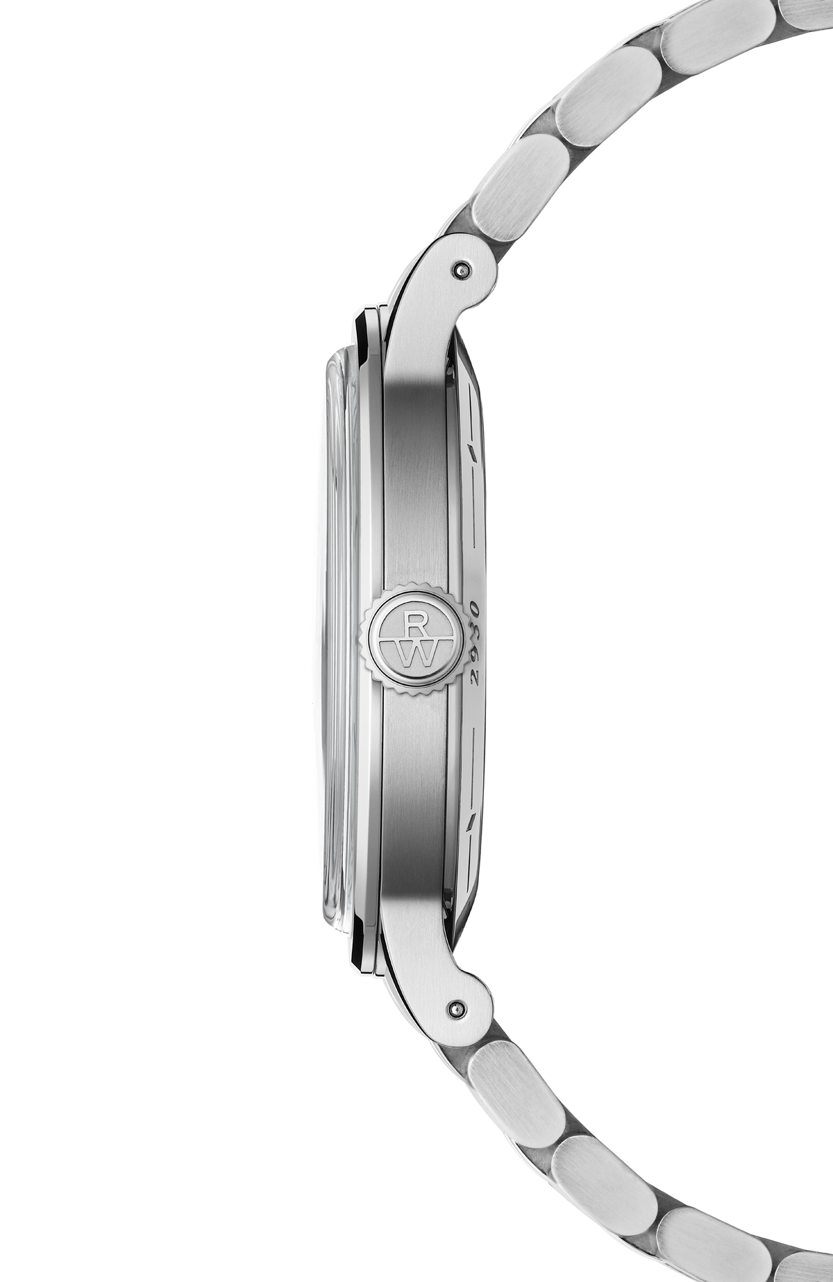 Raymond Weil Millesime Small Seconds Tuxedo side view on bracelet