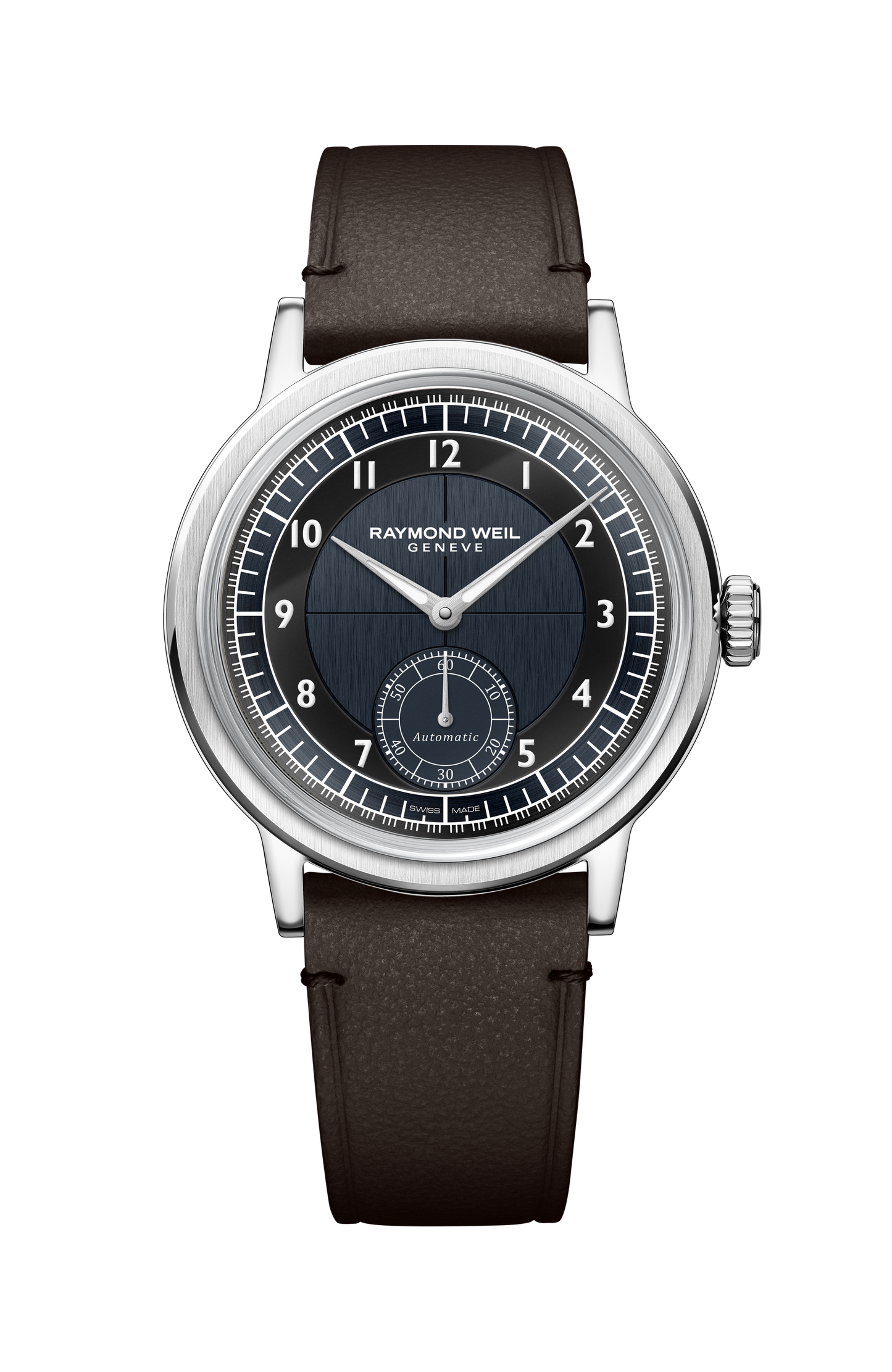 Montre Millesime automatique petite seconde cadran tuxedo bleu nuit et noir pour homme, 39 mm