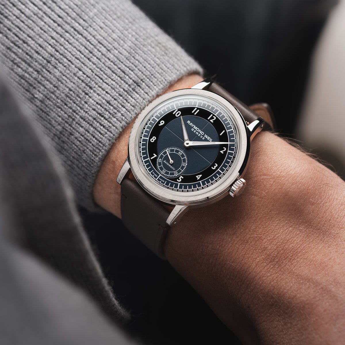 Men's Automatic Small Seconds Tuxedo Midnight Blue and Black Dial Watch ...