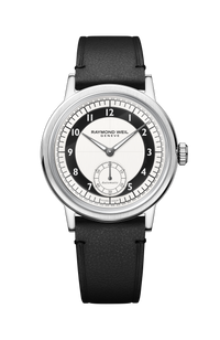 Montre Millesime automatique petite seconde cadran tuxedo noir et blanc pour homme, 39 mm