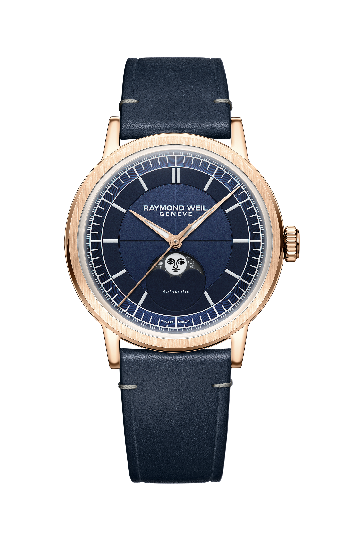 Millesime Automatic Moon Phase Midnight Blue Dial Watch, 39 mm