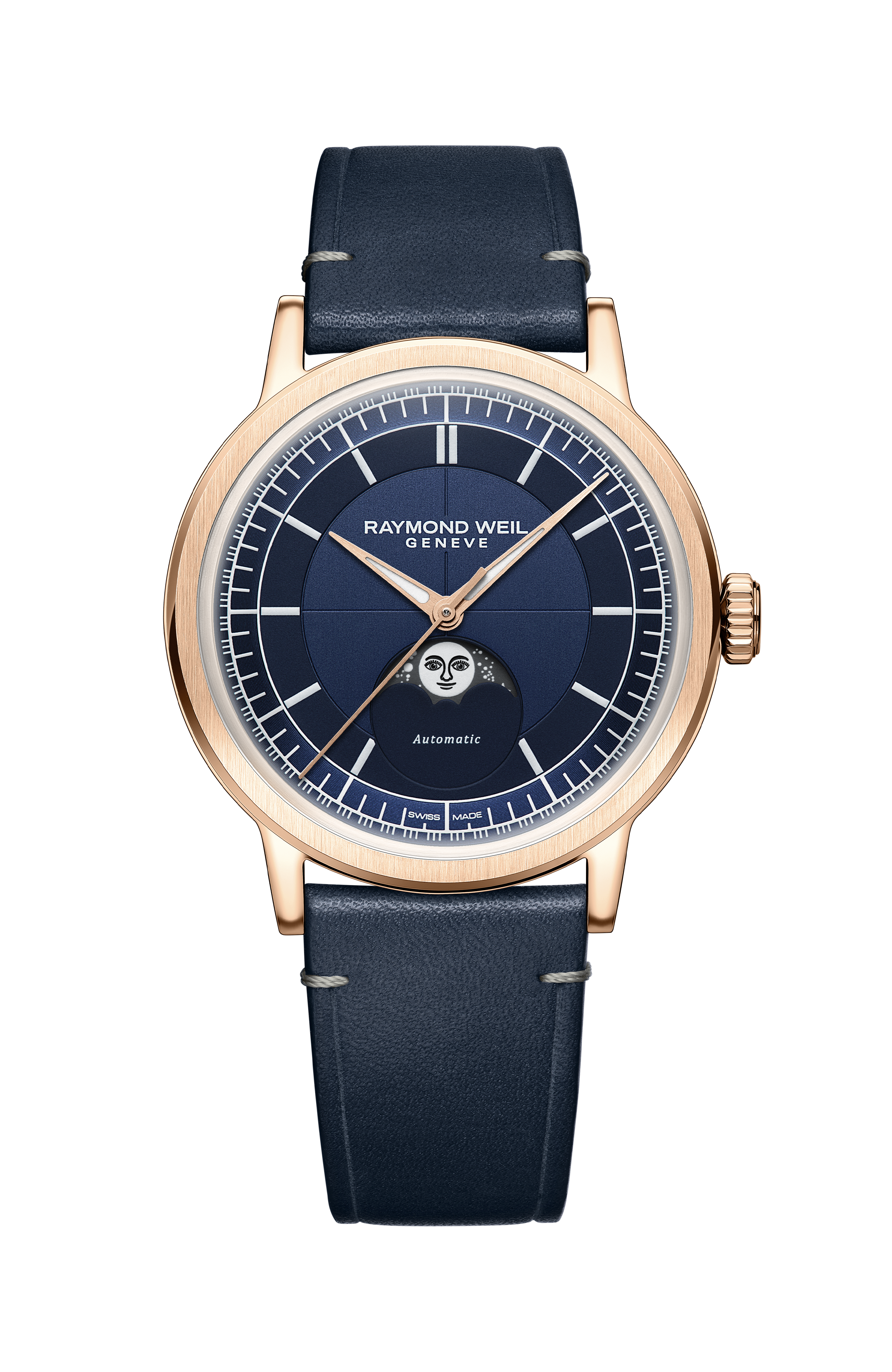 Millesime Automatic Moon Phase Midnight Blue Dial Watch, 39 mm