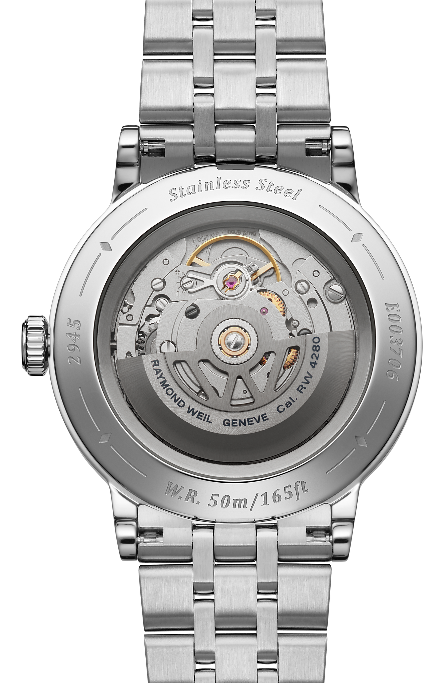 Millesime Automatikuhr mit Mondphasenanzeige und silberfarbenem Zifferblatt, 39 mm