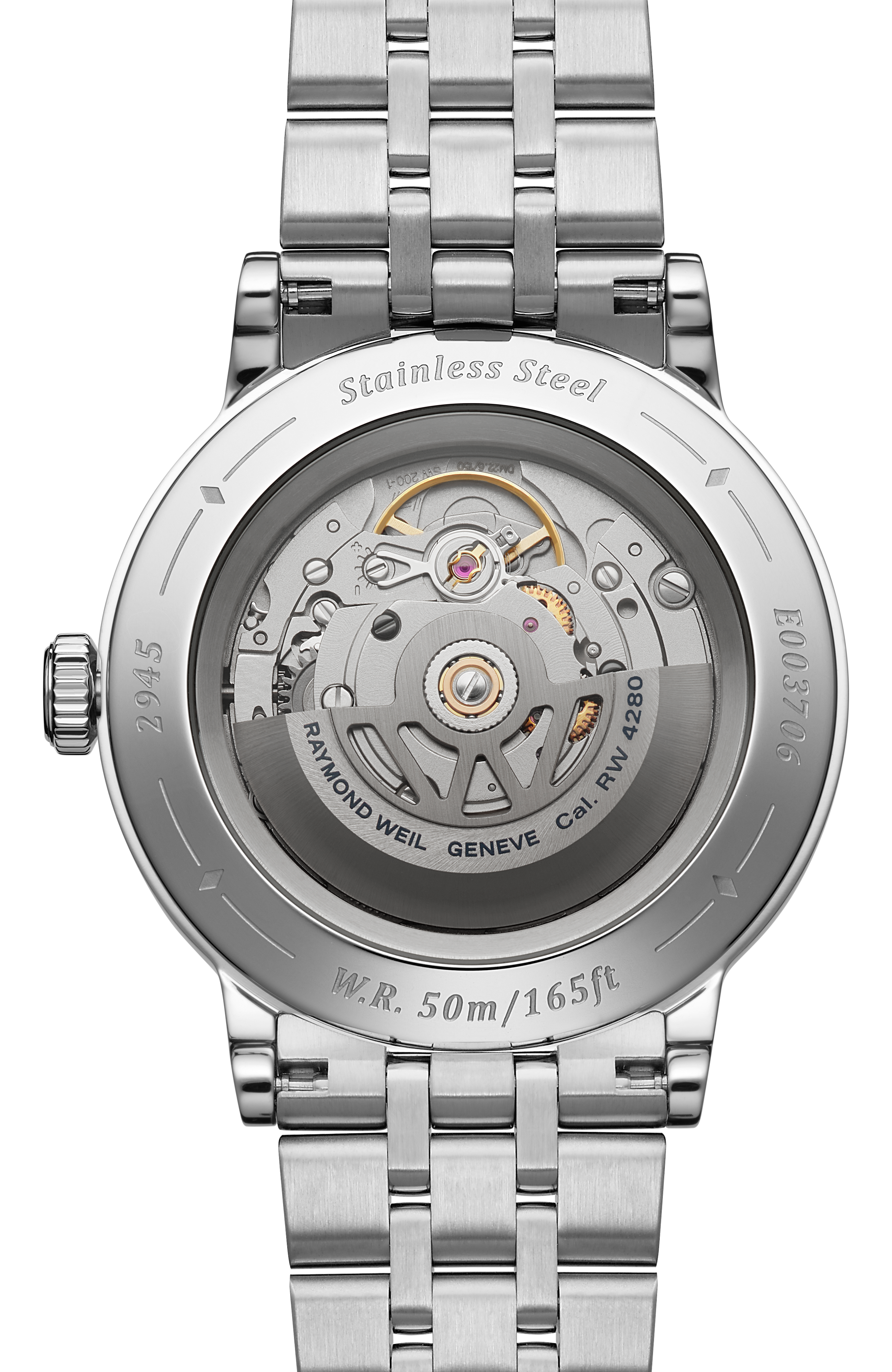 Millesime Automatikuhr mit Mondphasenanzeige und silberfarbenem Zifferblatt, 39 mm