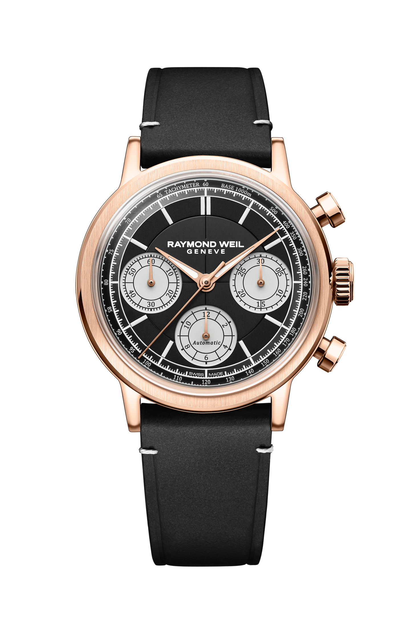 Millesime Automatic Tri-Compax Chronograph Black Sector Dial Watch, 39 mm