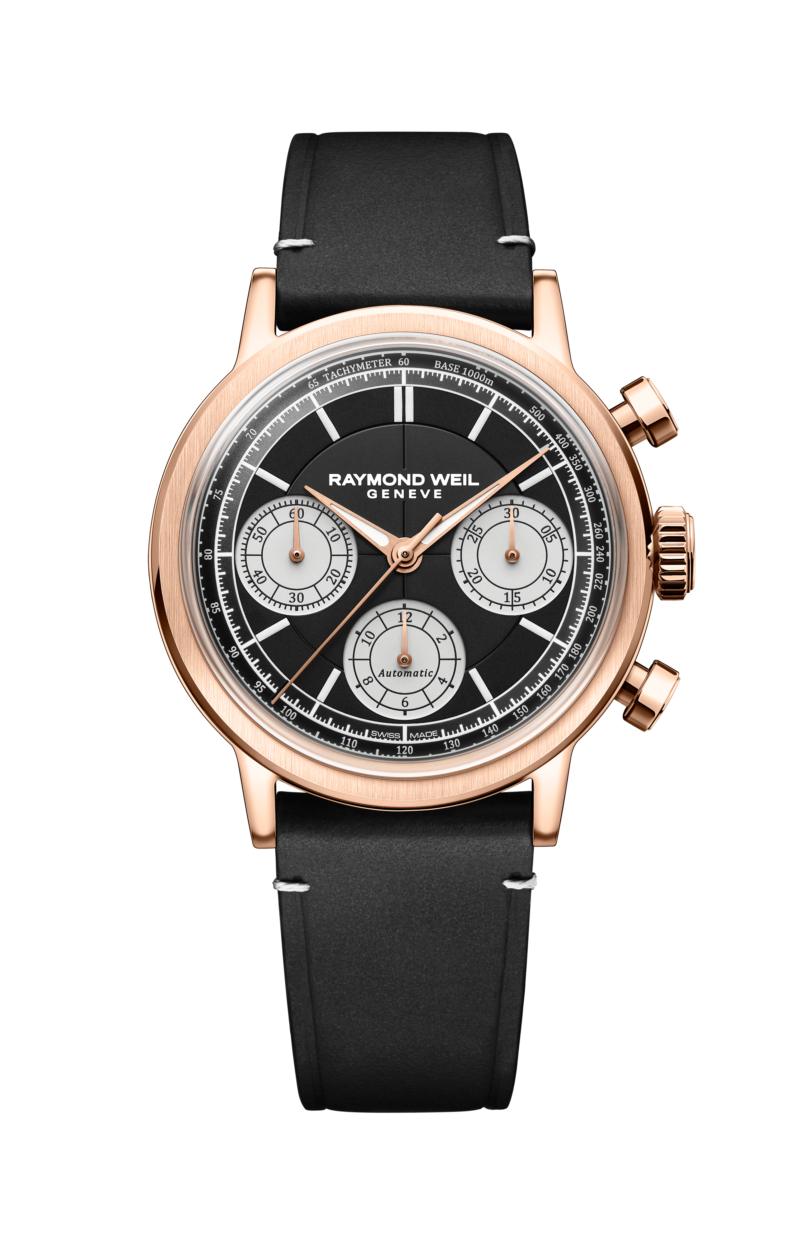 Millesime Automatic Tri-Compax Chronograph Black Sector Dial Watch, 39 mm