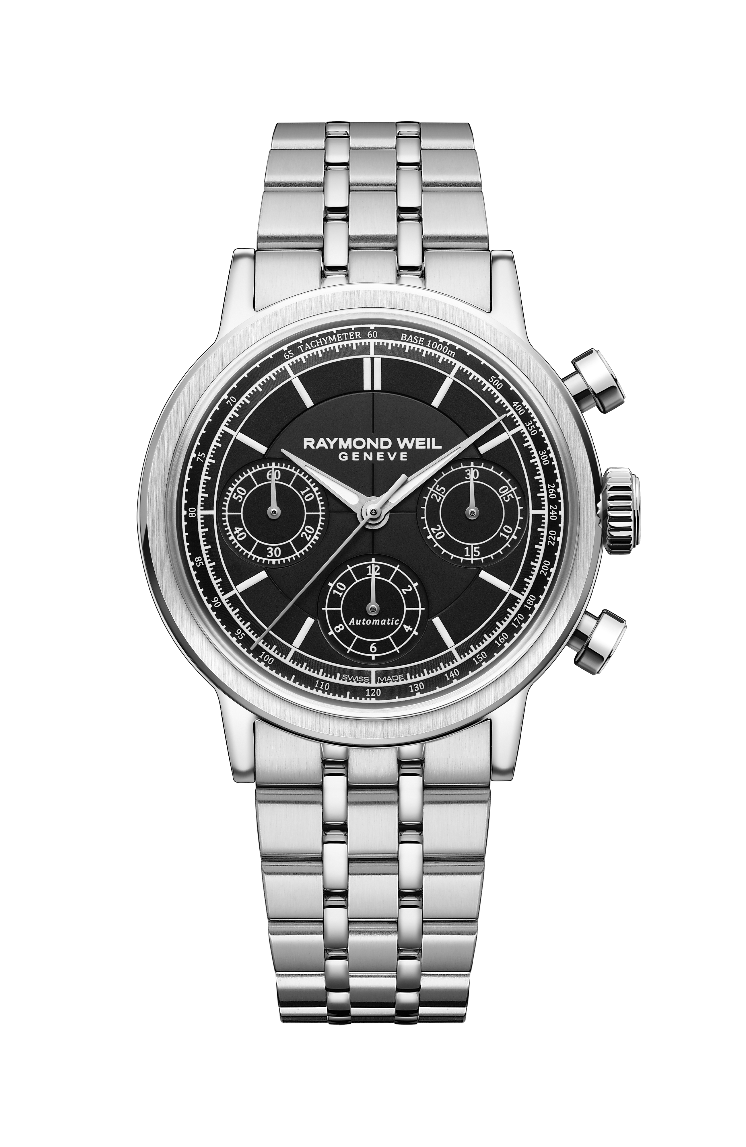 Millesime Automatic Chronograph Black Dial Watch, 39 mm