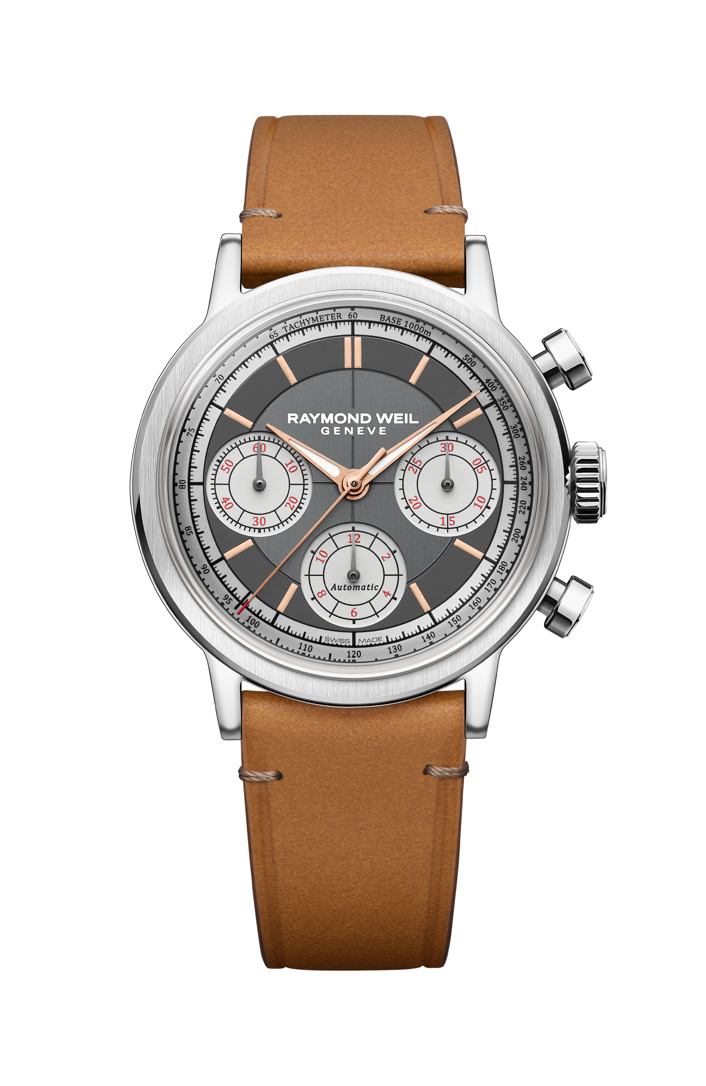 Millesime Automatic Tri-Compax Chronograph Leather Strap Watch, 39 mm