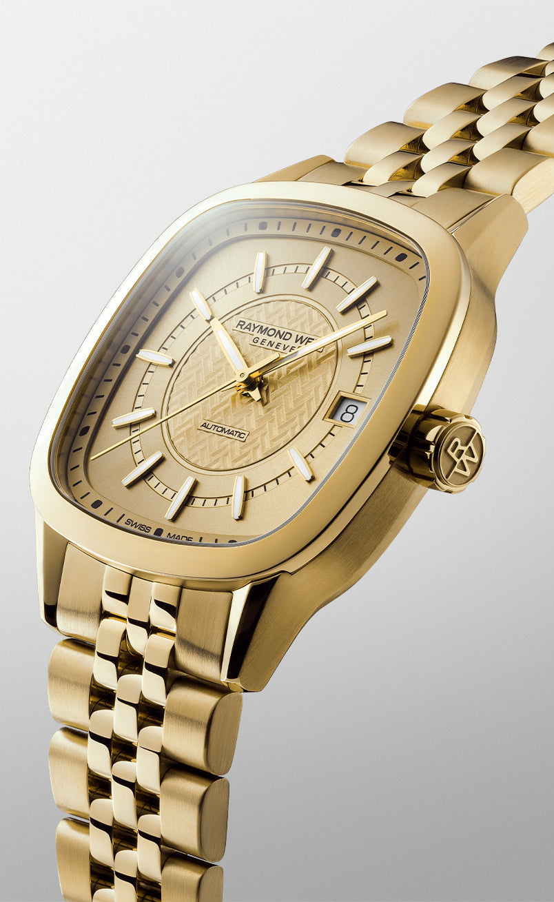 Automatic Cushion-Shaped Champagne Dial Watch - Freelancer