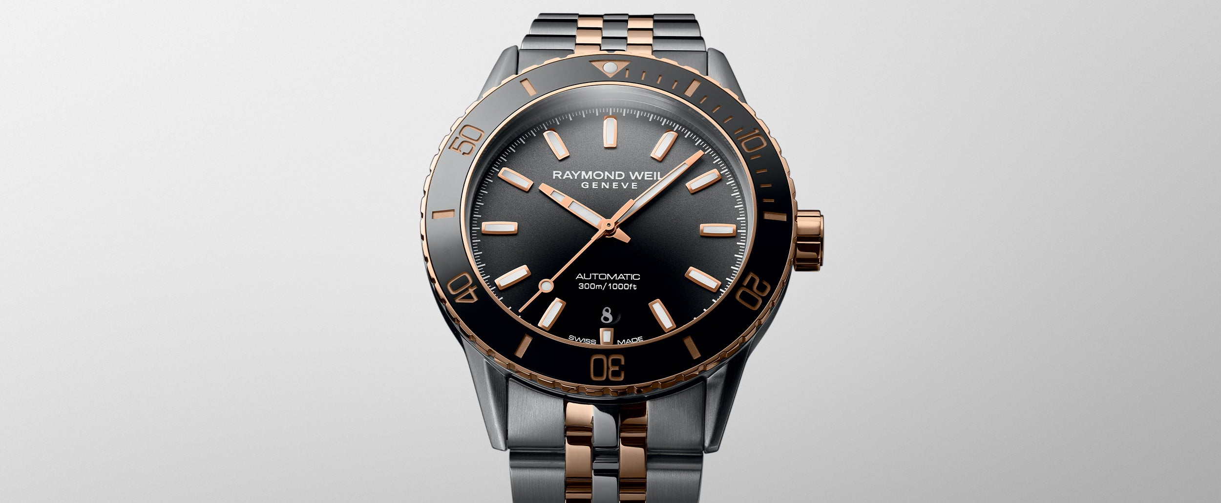 Black Dial Automatic Diving Watch With Stainless steel bracelet