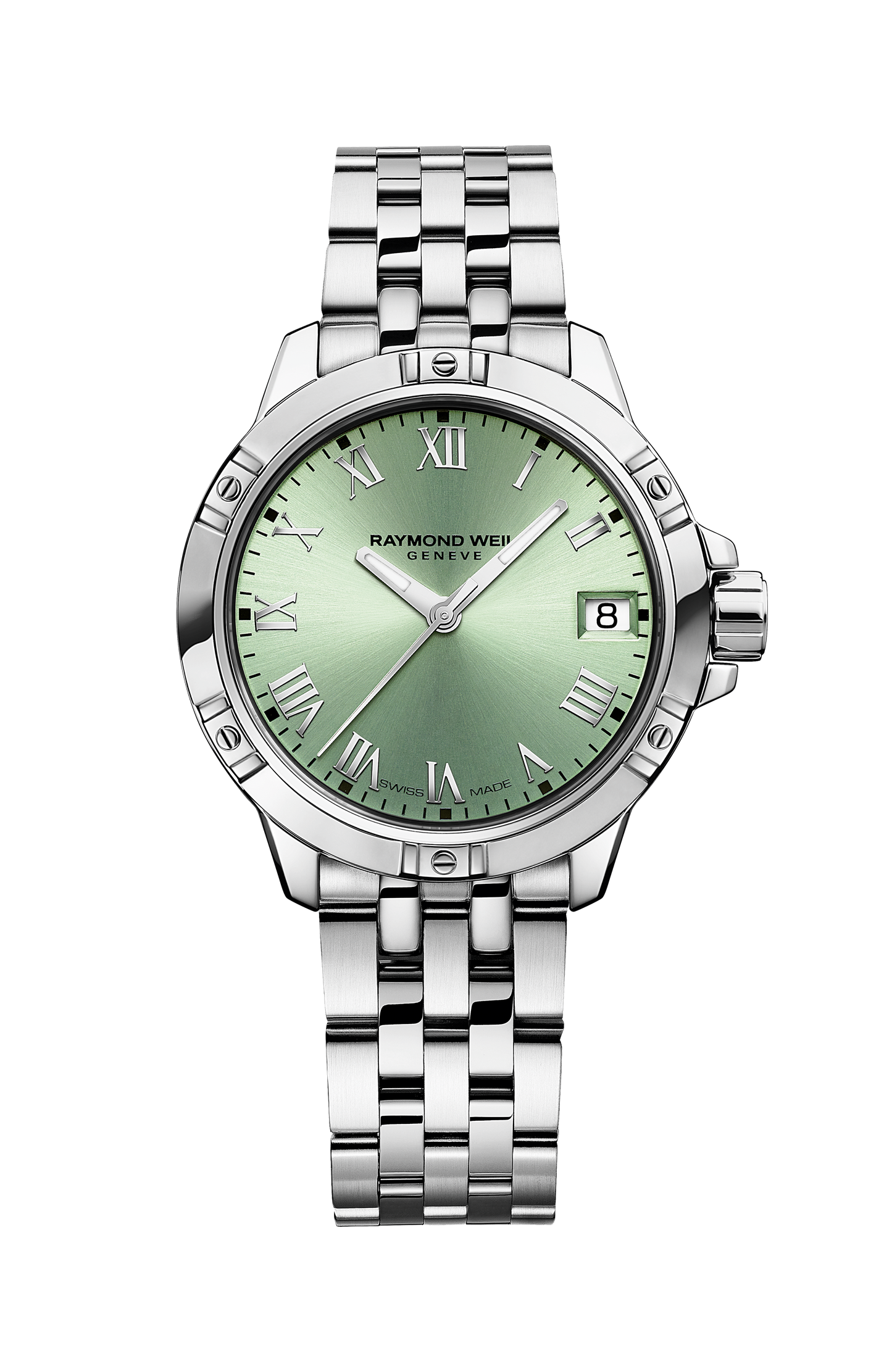 Tango Classic Ladies Quartz Green Dial Steel Date Watch, 30mm