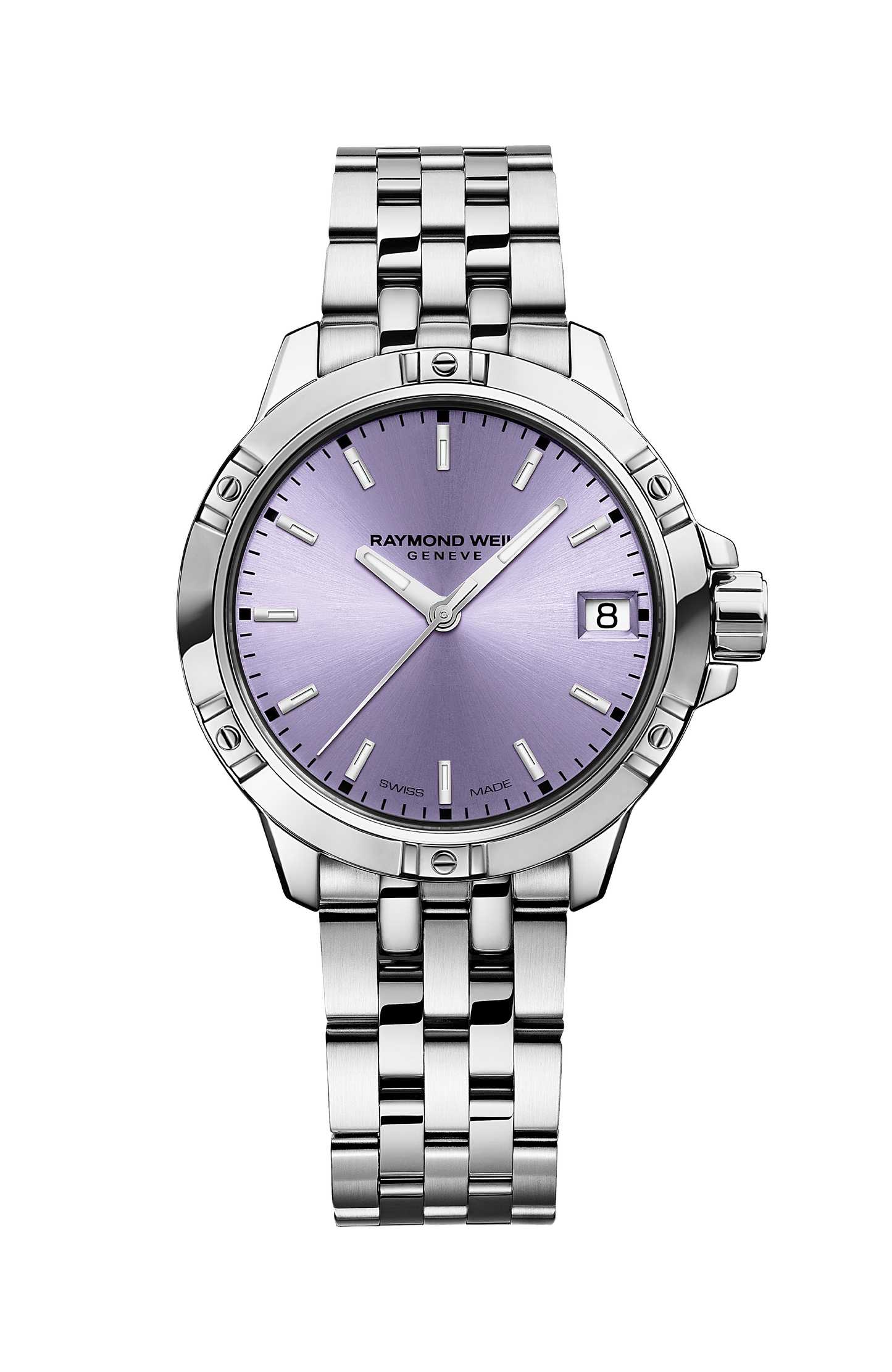 Tango Classic Ladies Quartz Lavender Dial Steel Date Watch, 30 mm