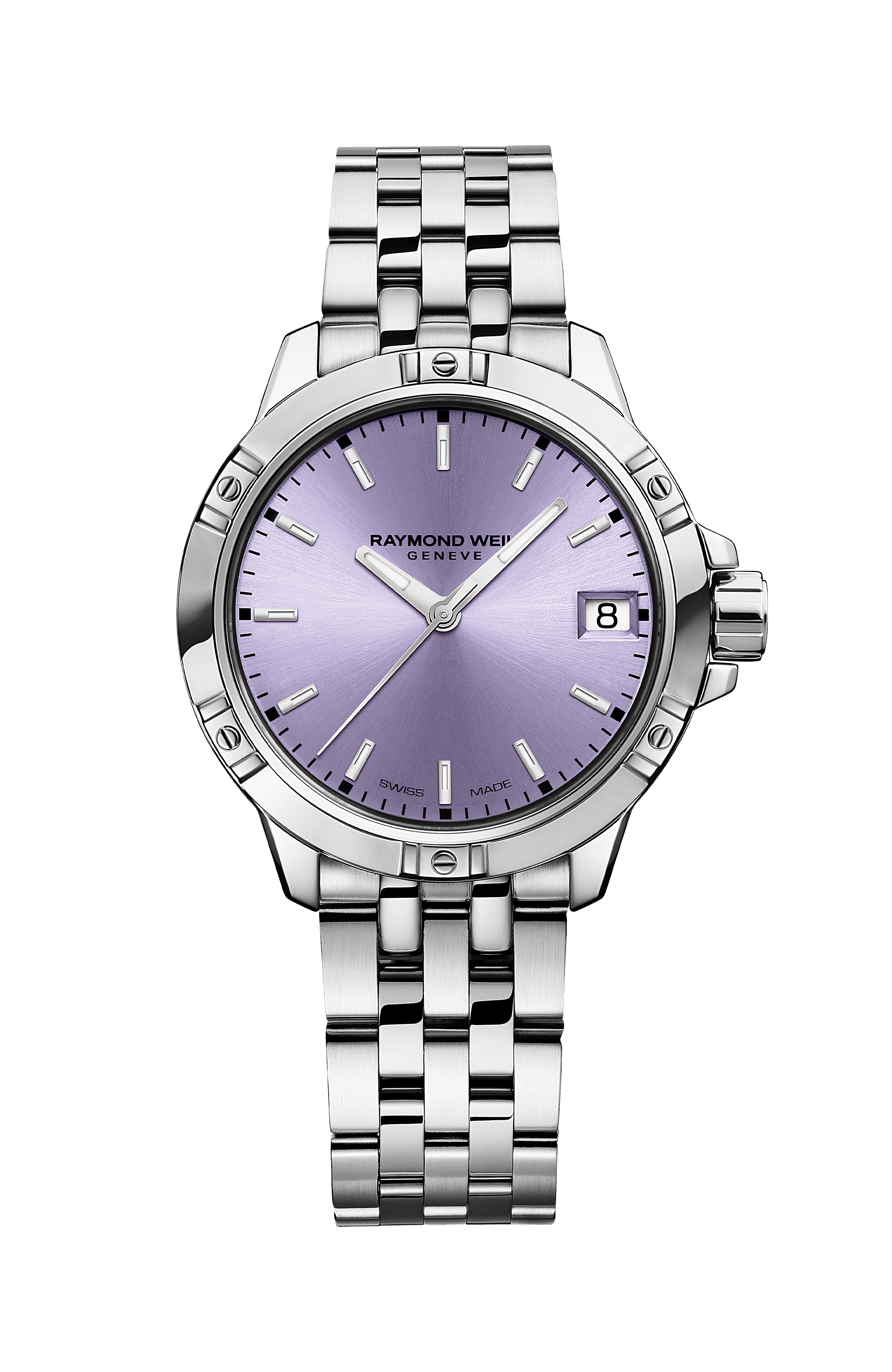 Tango Classic Ladies Quartz Lavender Dial Steel Date Watch, 30 mm