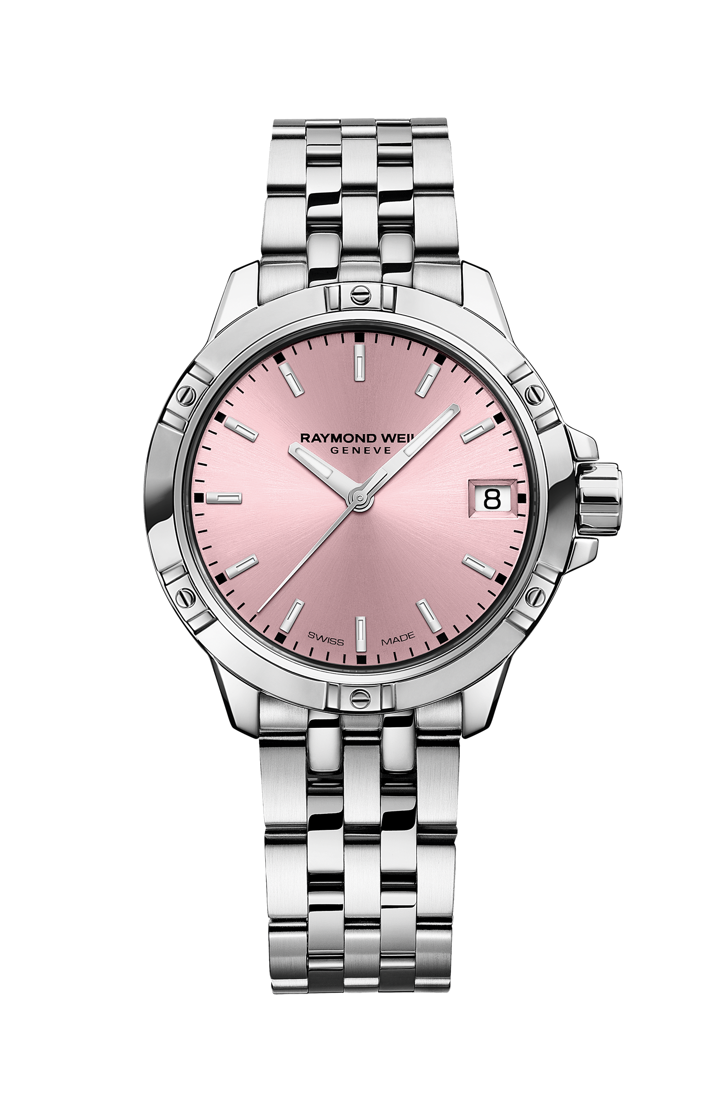 Tango Classic Ladies Quartz Pink Dial Steel Date Watch, 30mm