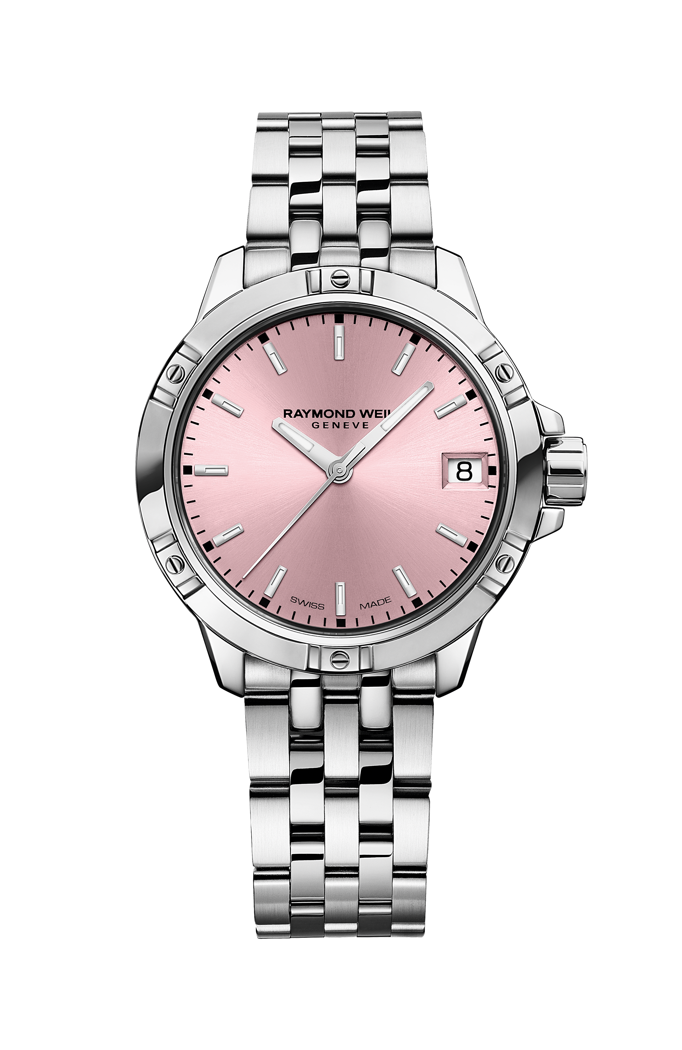Tango Classic Ladies Quartz Pink Dial Steel Date Watch, 30mm