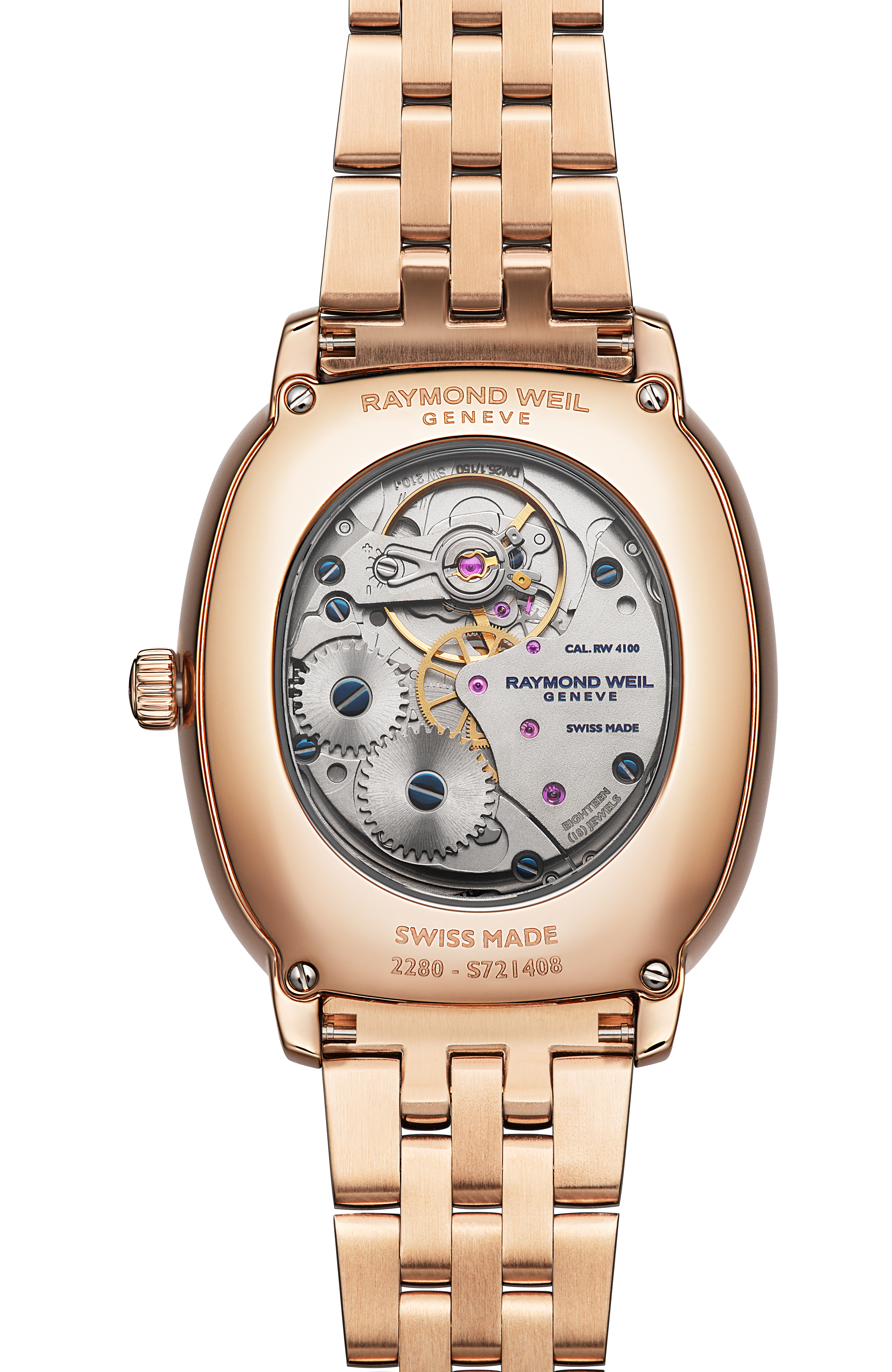 Toccata Heritage Red Grape Dial Mechanical Bracelet Watch, 33 x 38 mm