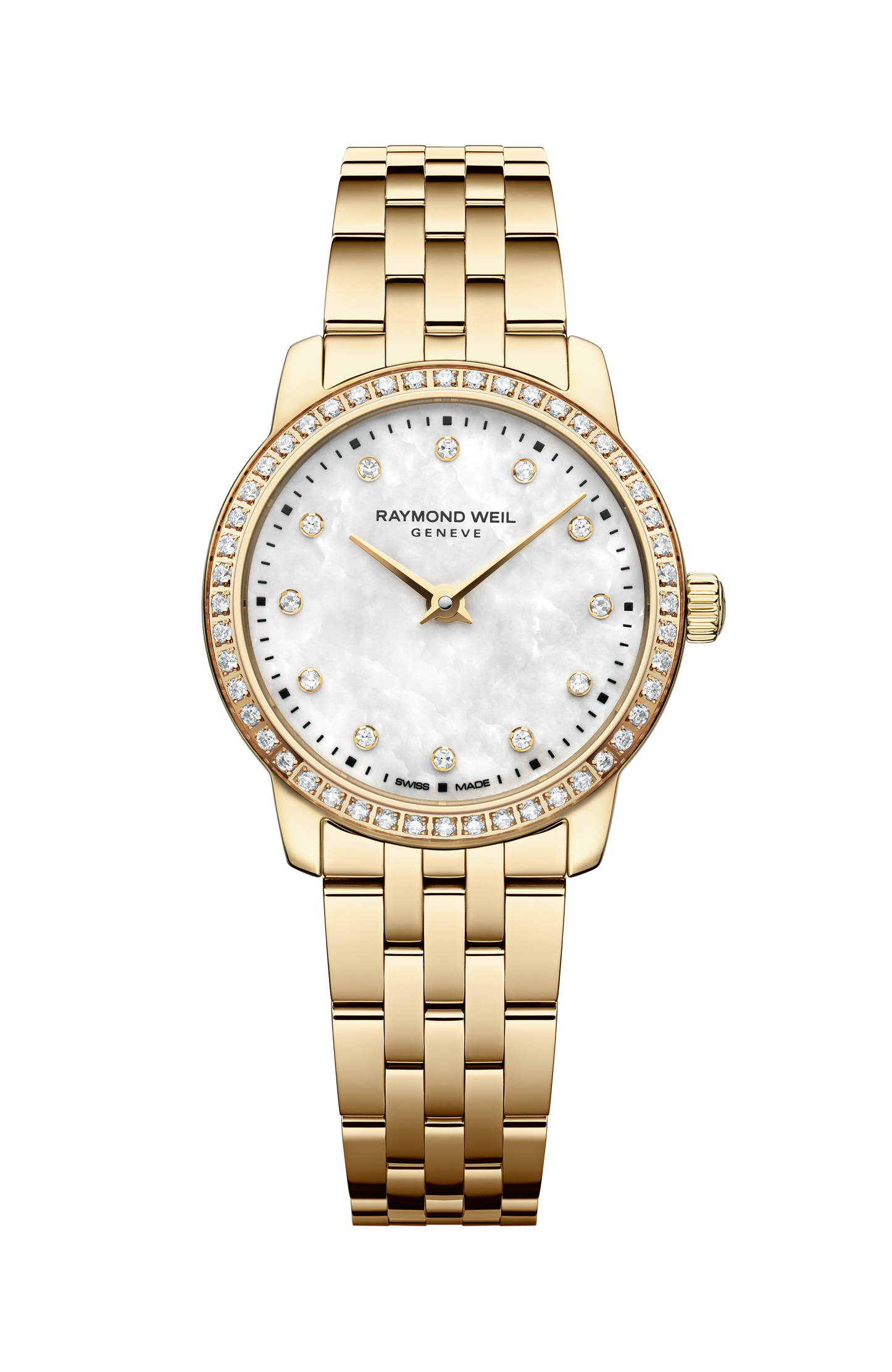 Toccata Classic Quarzuhr für Damen mit 60 Diamanten, vergoldeter Stahl, 24 mm