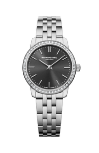Toccata Ladies Classic Diamond Stainless Steel Black Dial Quartz Watch, 24 mm