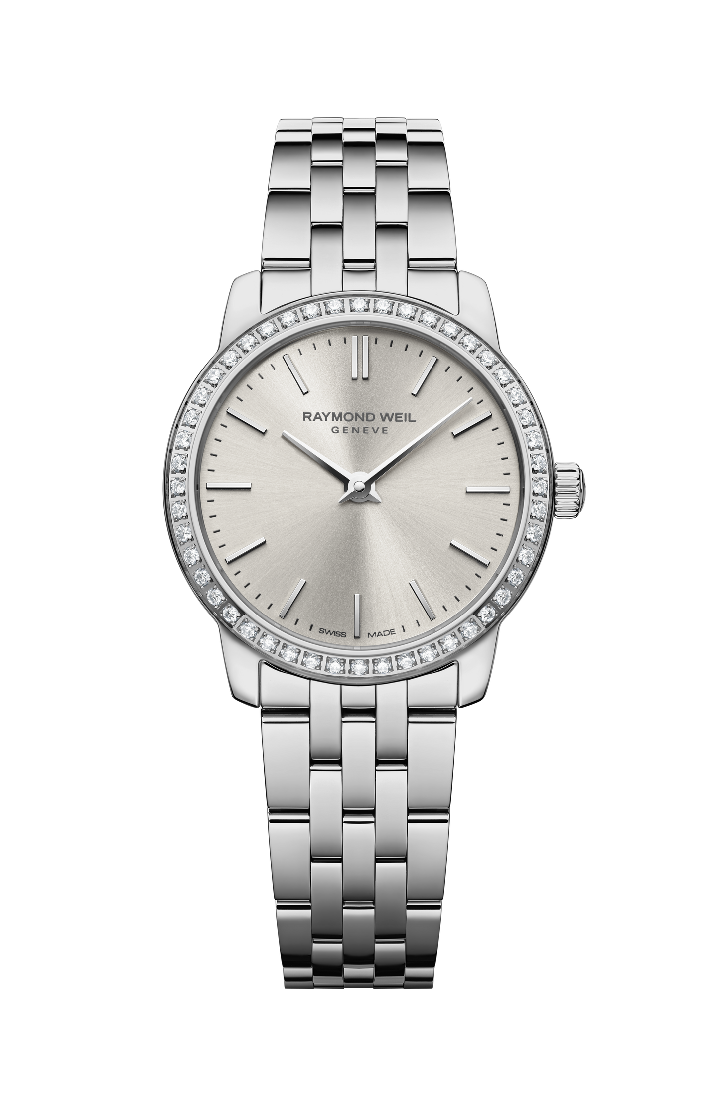 Toccata Classic Quarzuhr für Damen mit Diamanten und Zifferblatt in Altsilber aus Edelstahl, 24 mm