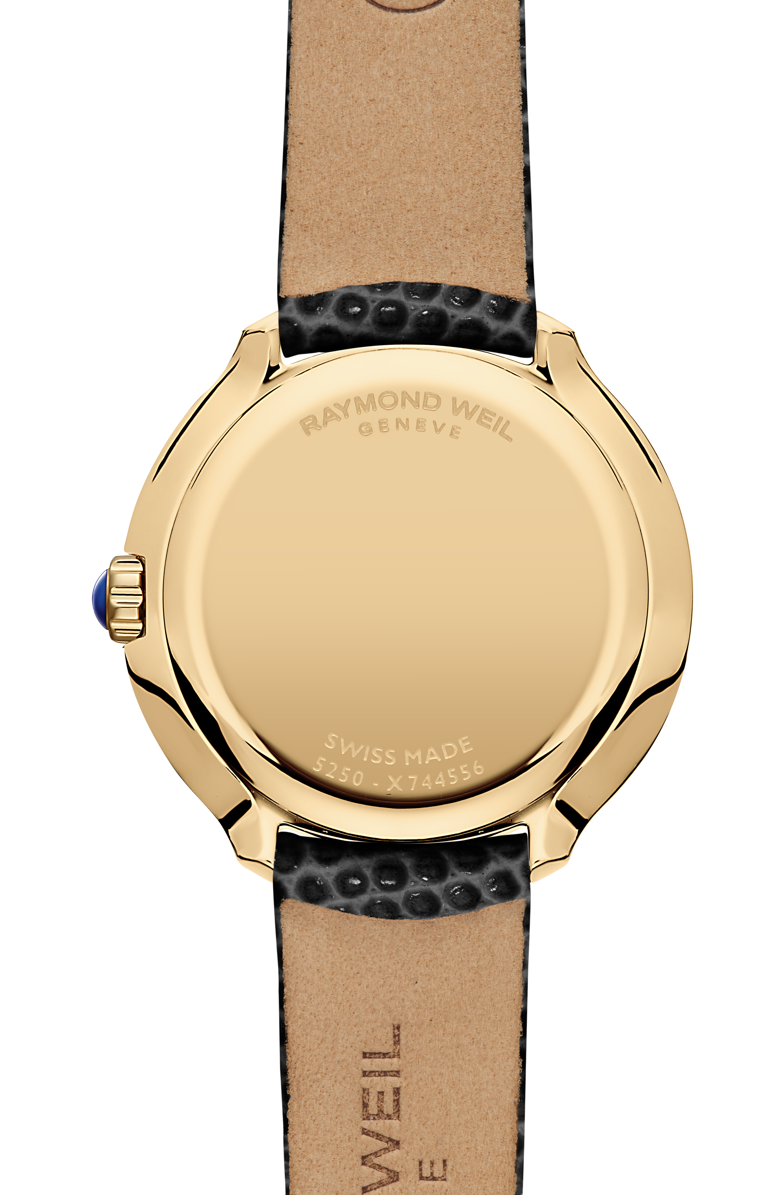 Toccata Heritage Quarzuhr für Damen mit Gelbgold-PVD, weißem Perlmuttzifferblatt und Lederarmband, 28 mm