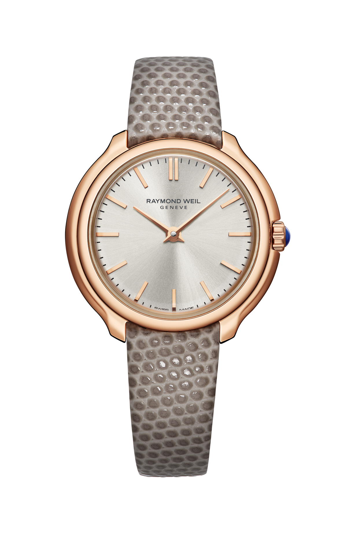 Toccata Ladies Heritage Rose Gold PVD Silver Dial Leather Quartz Watch, 28 mm