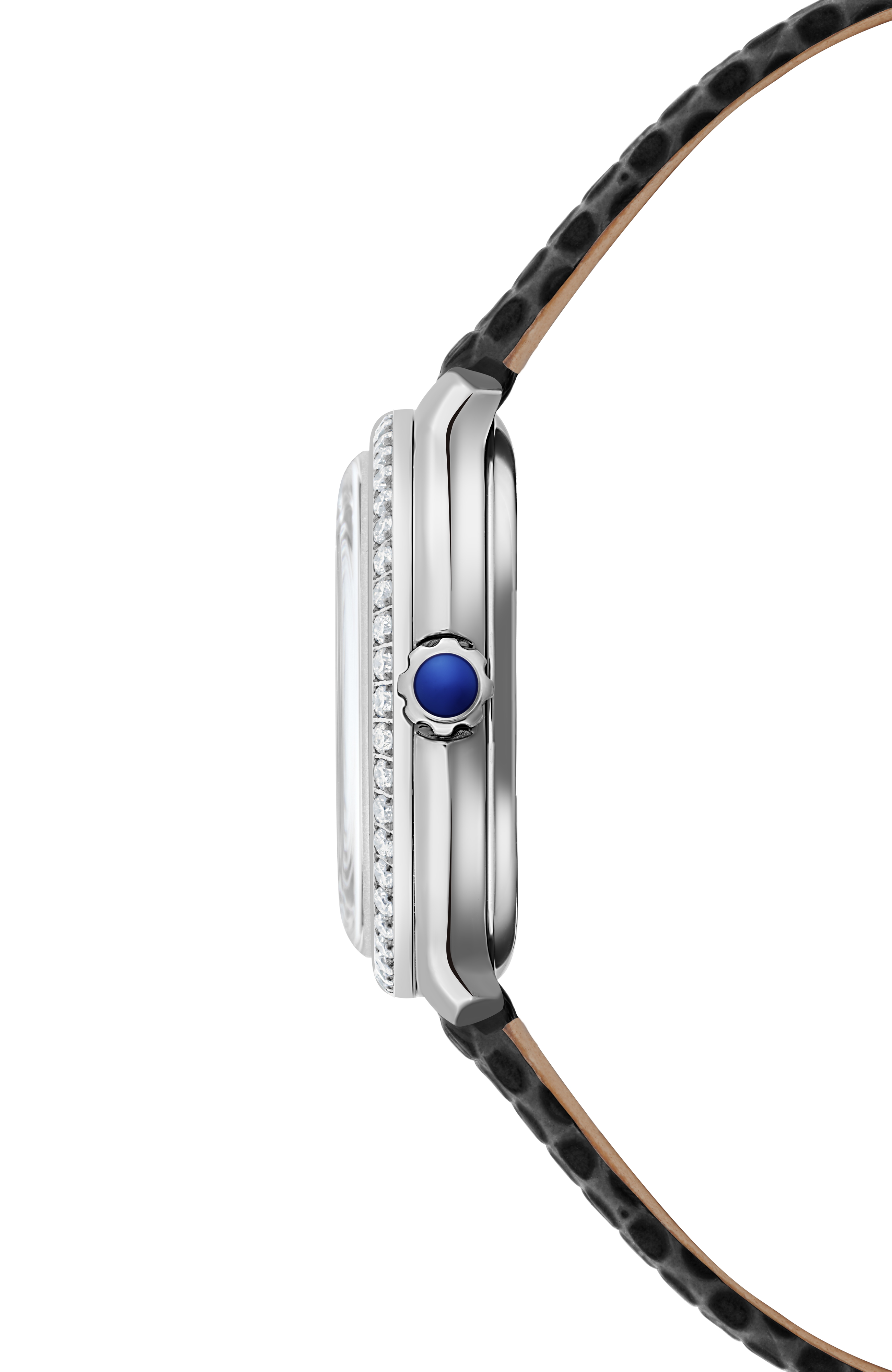Toccata Heritage Quarzuhr für Damen mit Diamanten, schwarzem Zifferblatt und Lederarmband, 28 mm