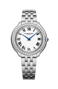 Montre Toccata Heritage femme, diamants, acier inoxydable, cadran blanc, quartz, 28 mm
