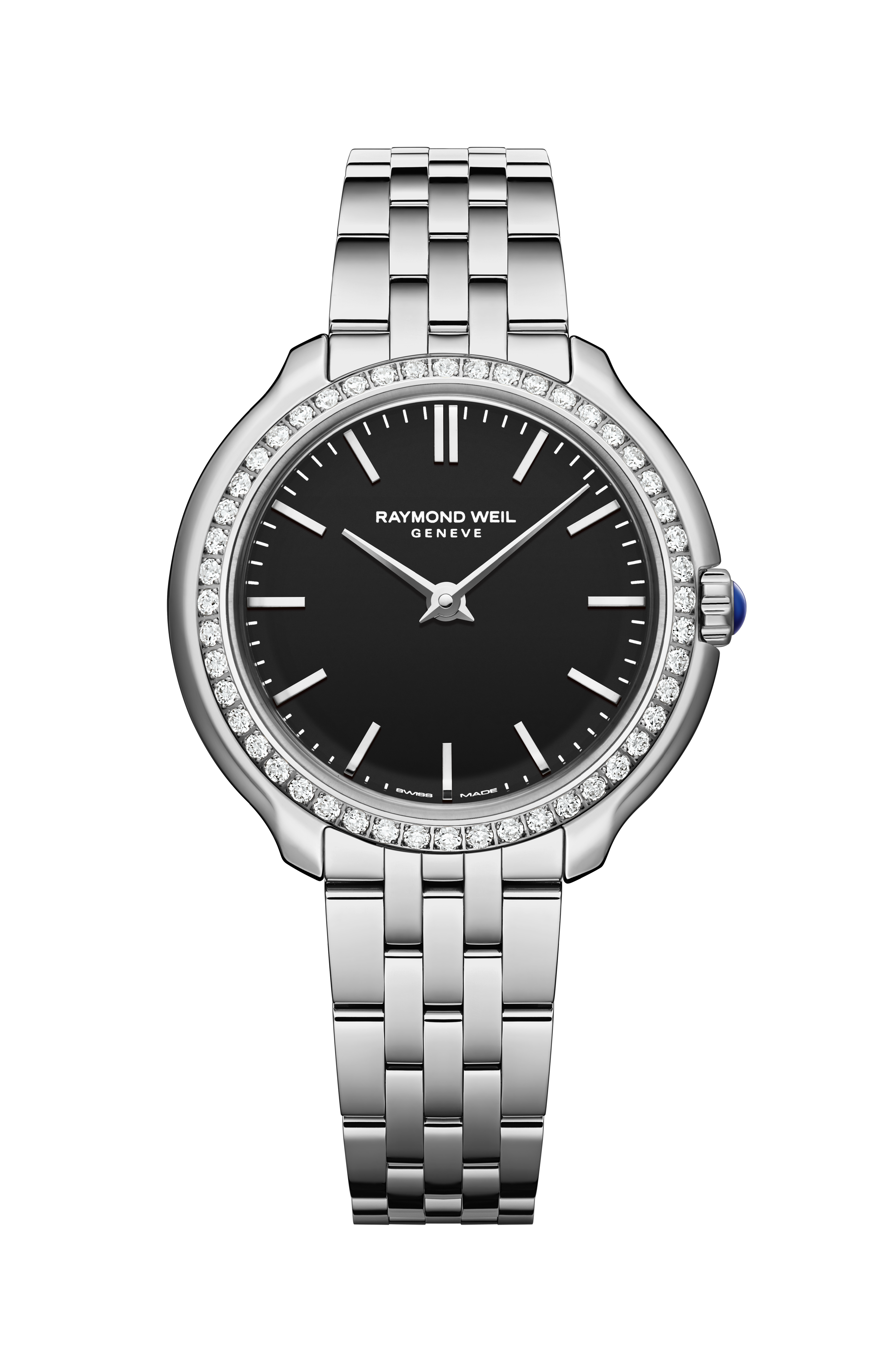 Toccata Heritage Quarzuhr für Damen mit Diamanten und schwarzem Zifferblatt aus Edelstahl, 28 mm