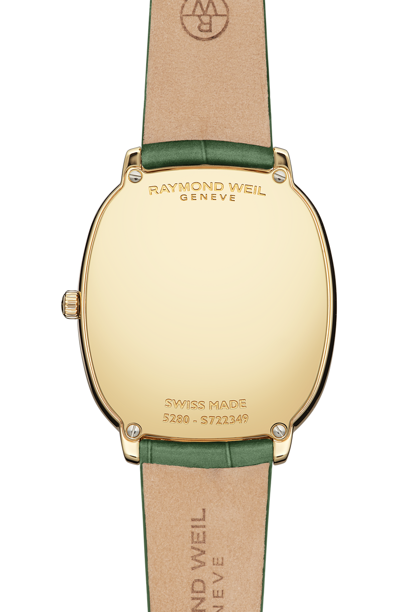 Toccata Heritage Old Silver Dial Green Leather Strap Quartz Watch, 31 x 36 mm