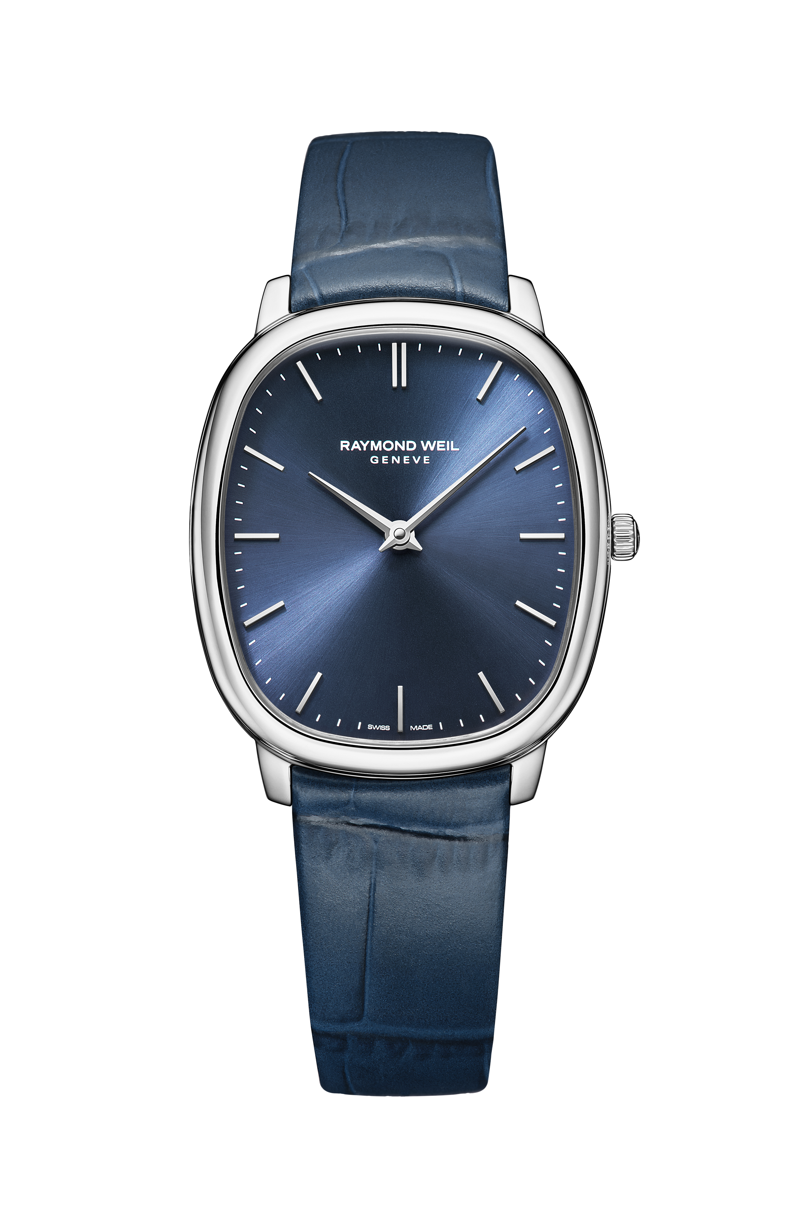 Toccata Heritage Blue Dial Blue Leather Strap Quartz Watch, 31 x 36 mm