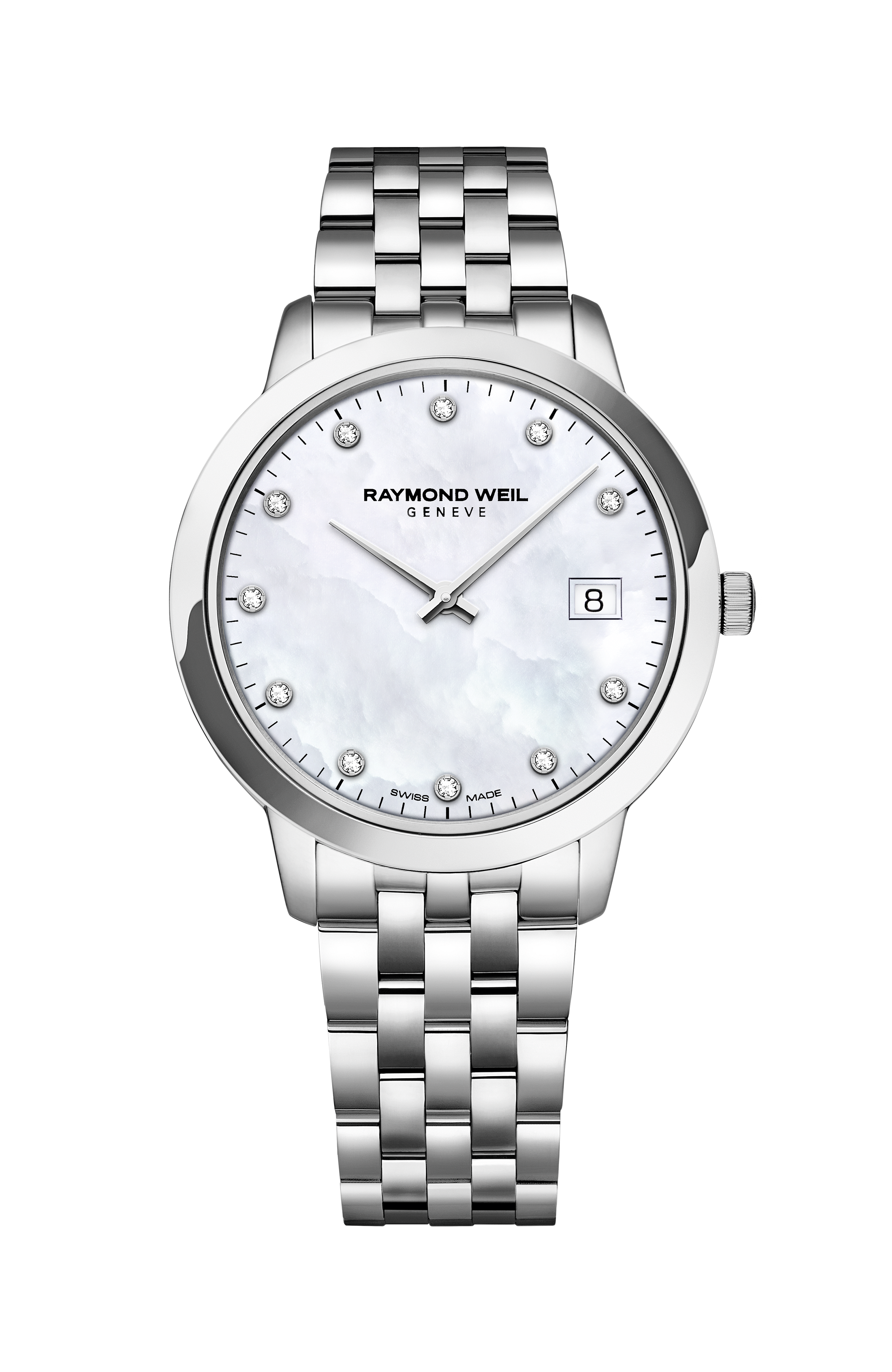 Toccata Ladies White Mother-Of-Pearl Diamonds Quartz Watch, 34 mm
