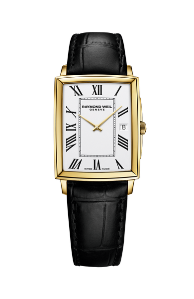 Rectangular Men's Leather Strap Watch - Toccata | RAYMOND WEIL