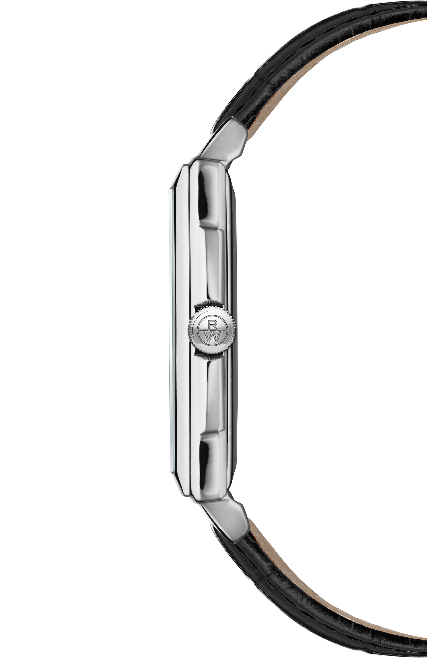 Toccata Men's Stainless Steel Leather Square Quartz Watch, 37 x 29 mm