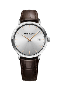 Toccata Men's Classic Brown Leather Strap Quartz Watch, 39mm