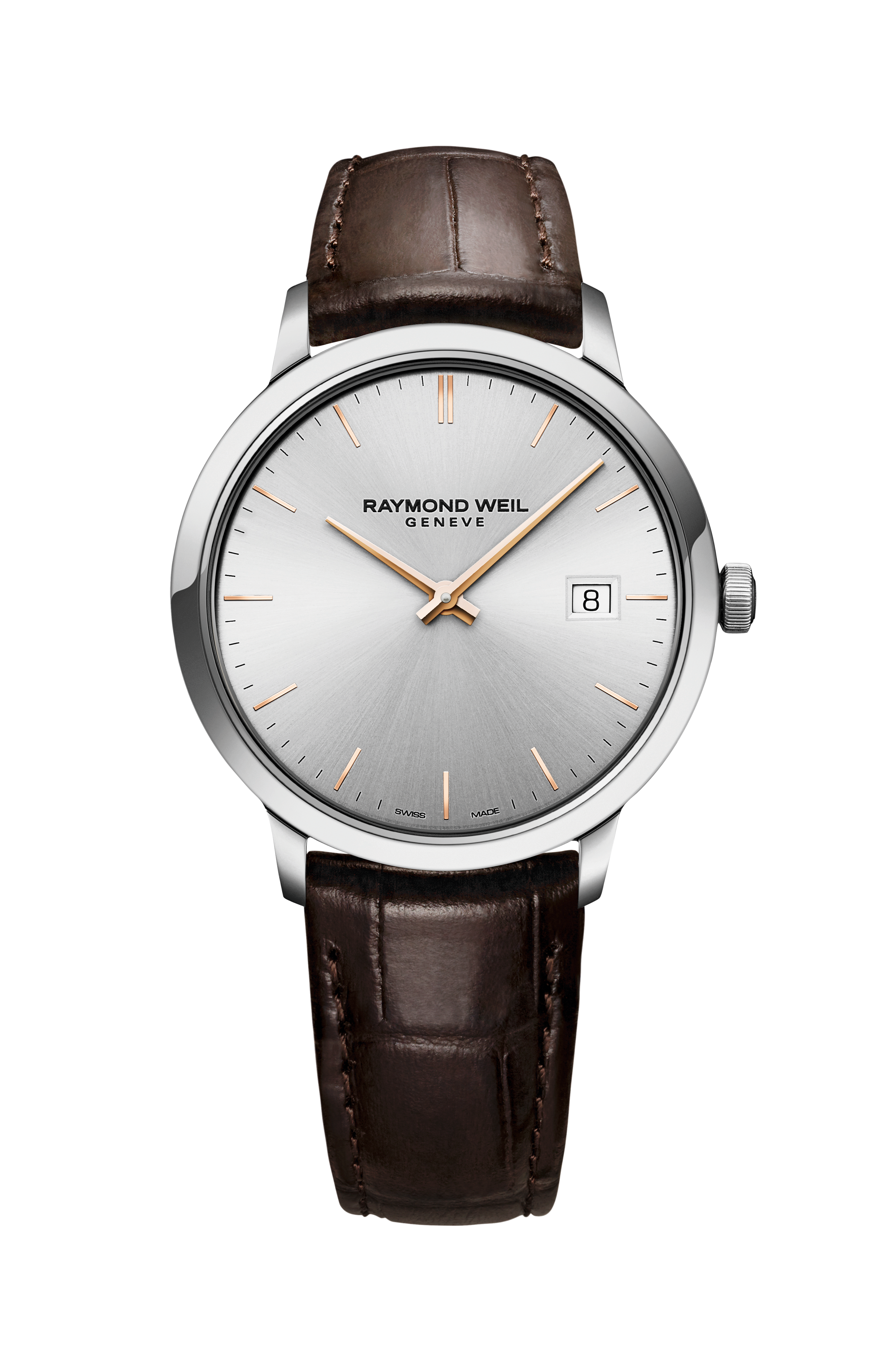 Toccata Men's Classic Brown Leather Strap Quartz Watch, 39mm